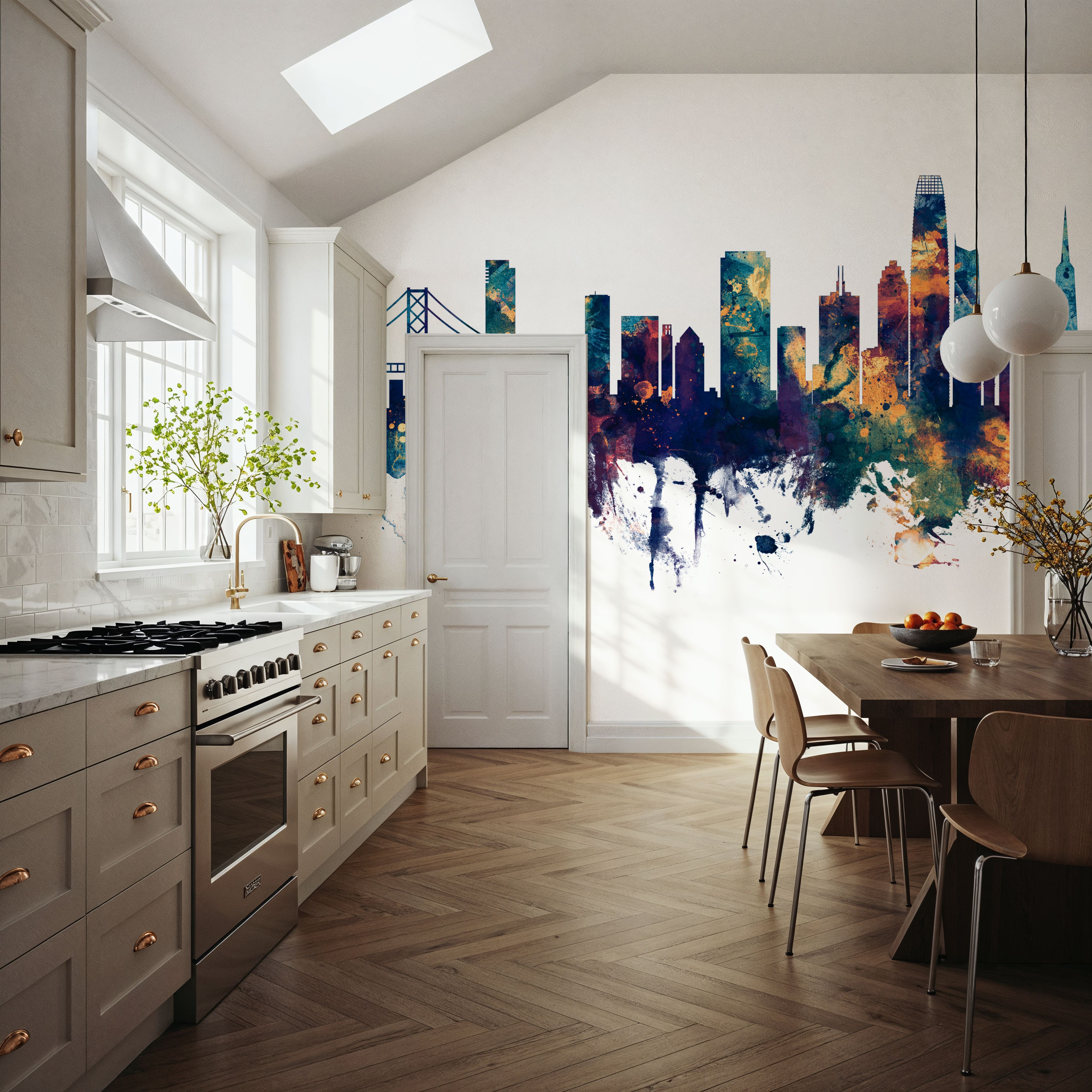 San Francisco Skyline Blue & Bronze