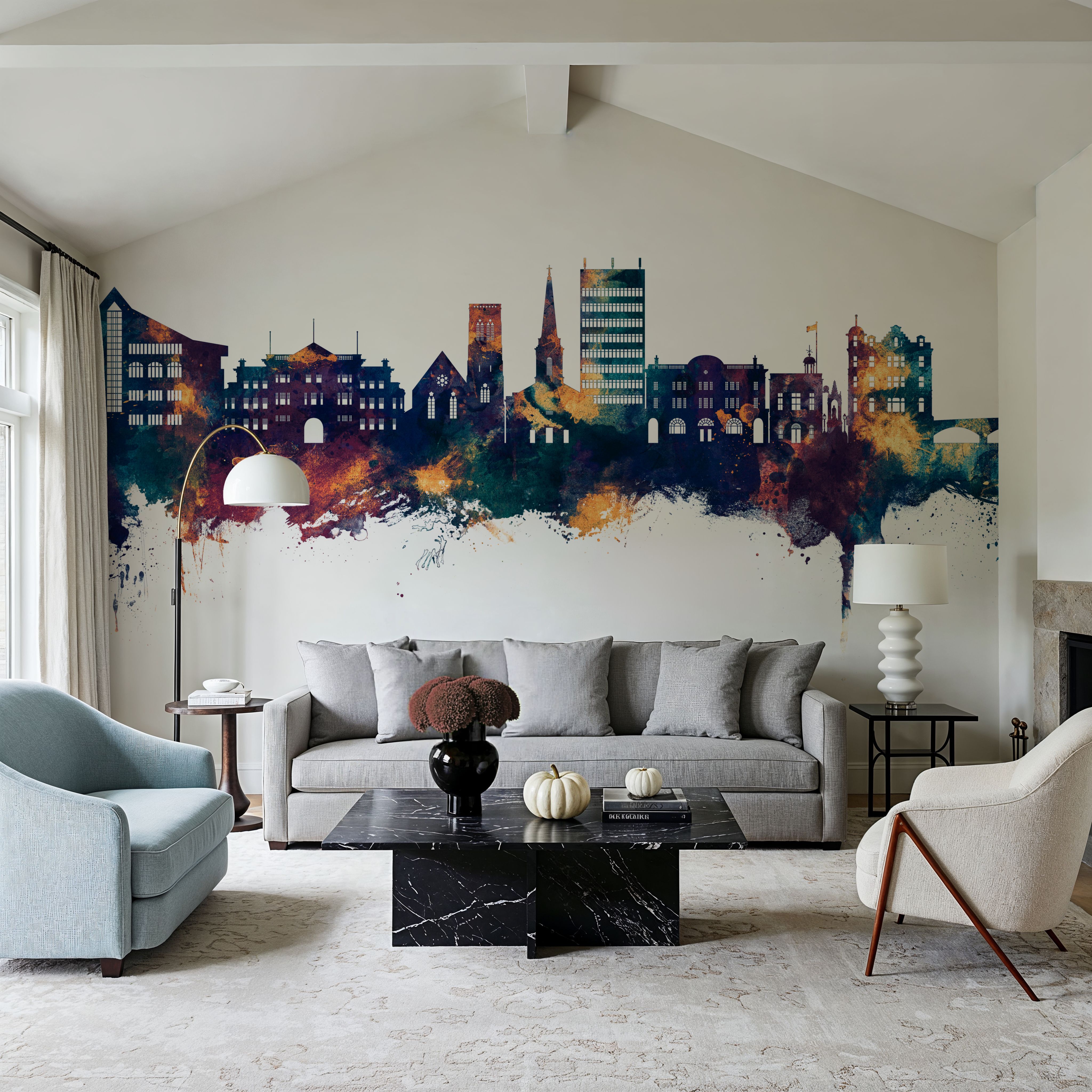 Maidstone England Skyline Blue & Bronze