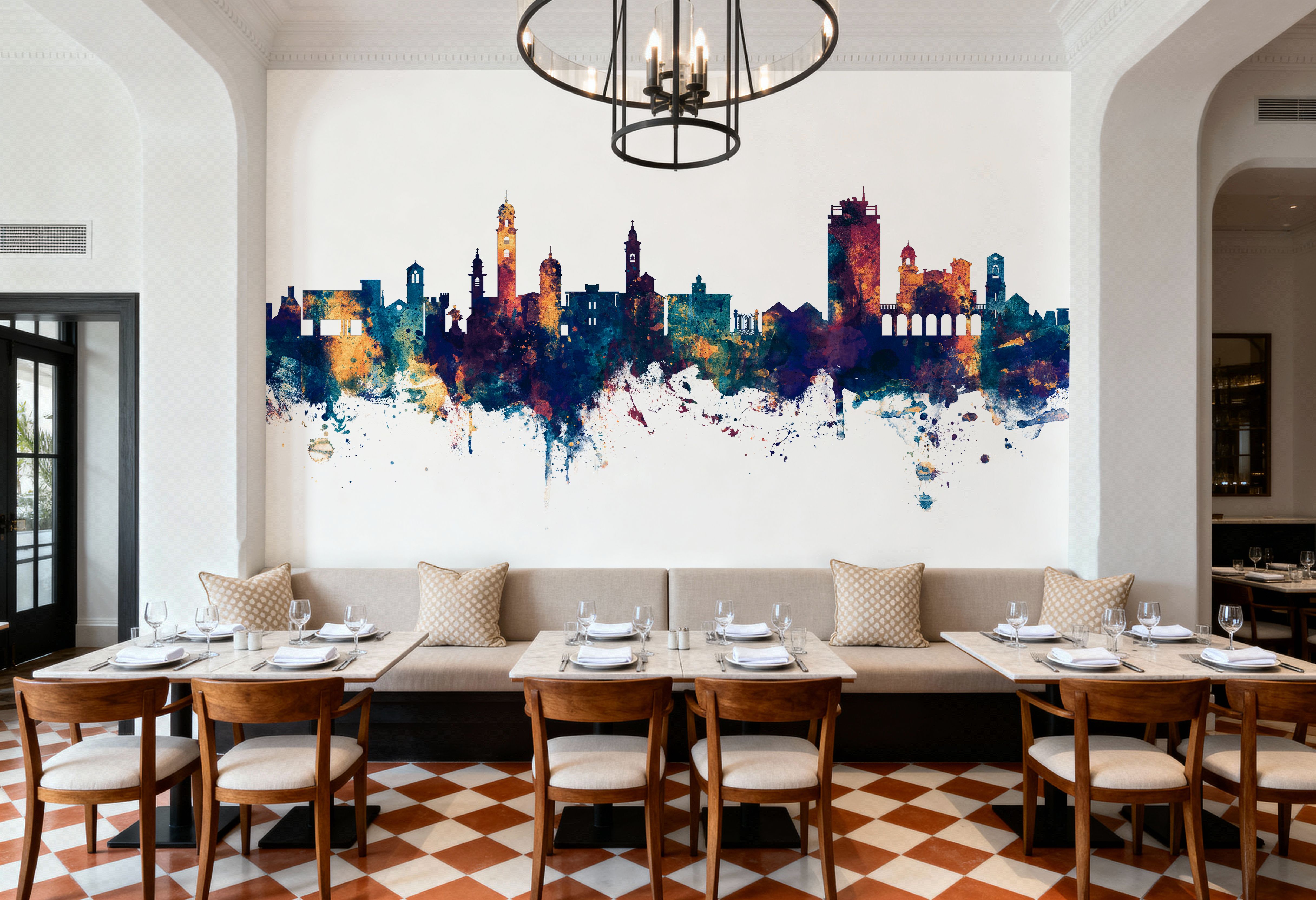 Lugano Switzerland Skyline Blue & Bronze