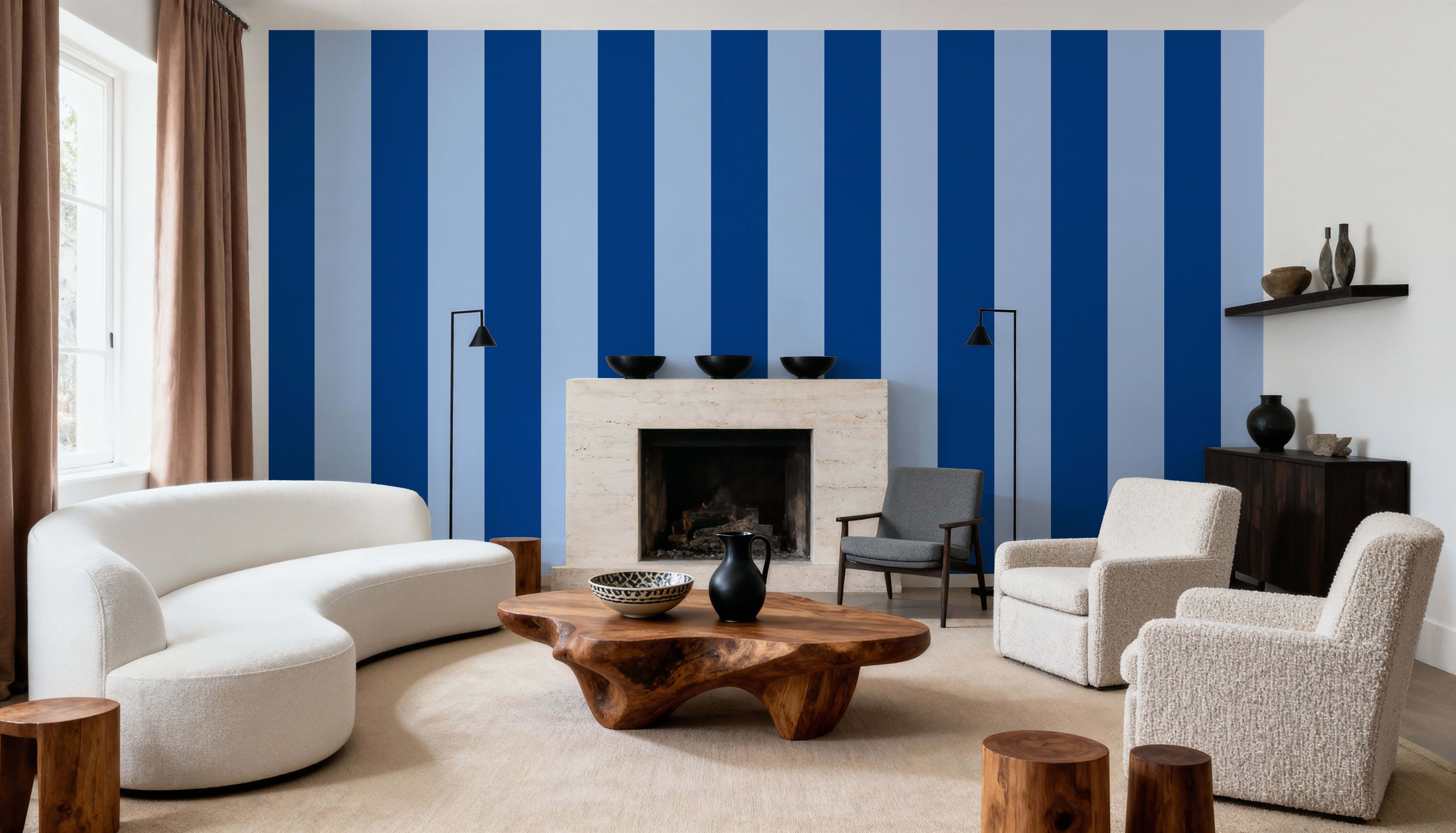 Circus Stripes, Blue on Blue