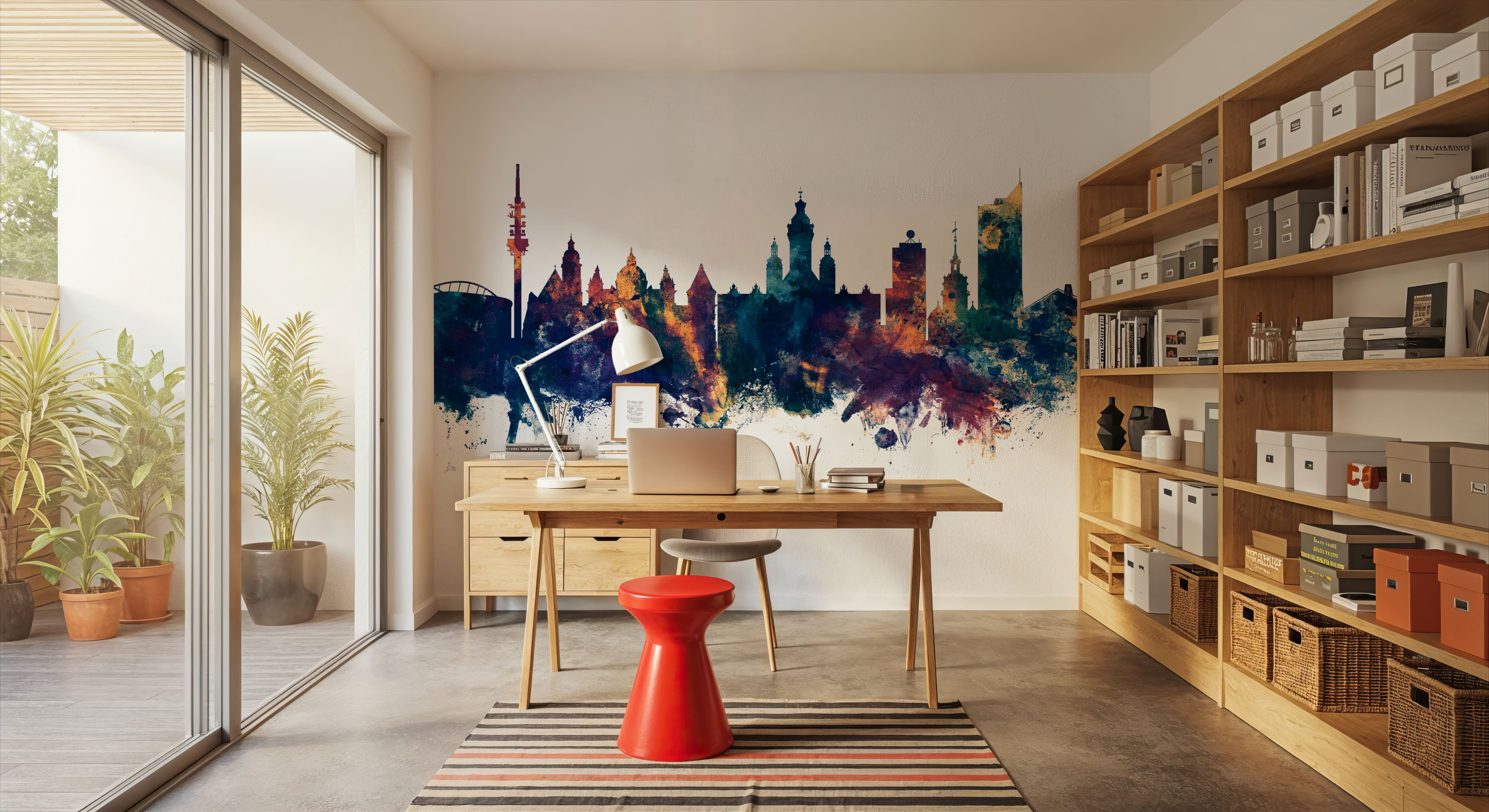 Leipzig Germany Skyline Blue & Bronze