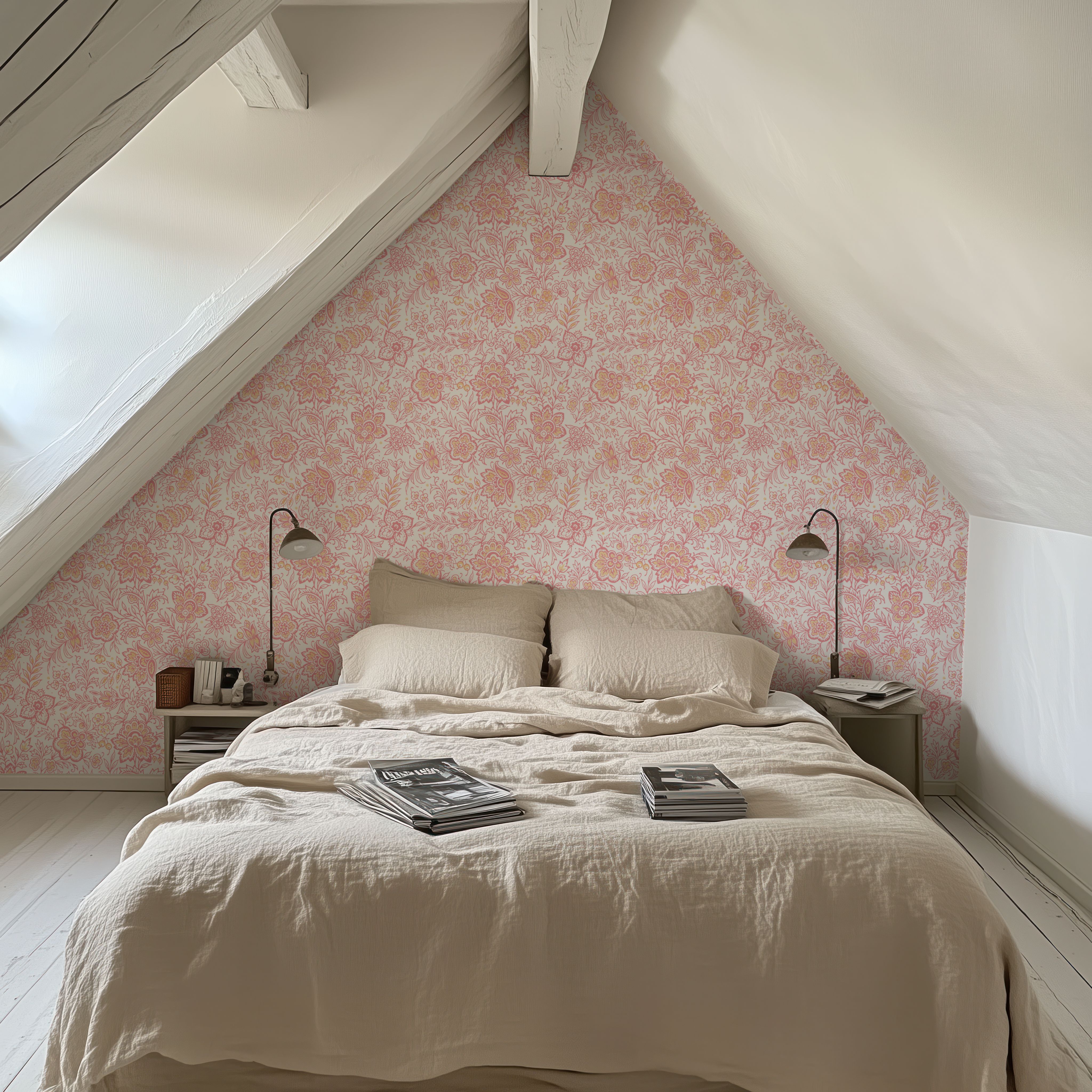 Kala Flowers Red on White