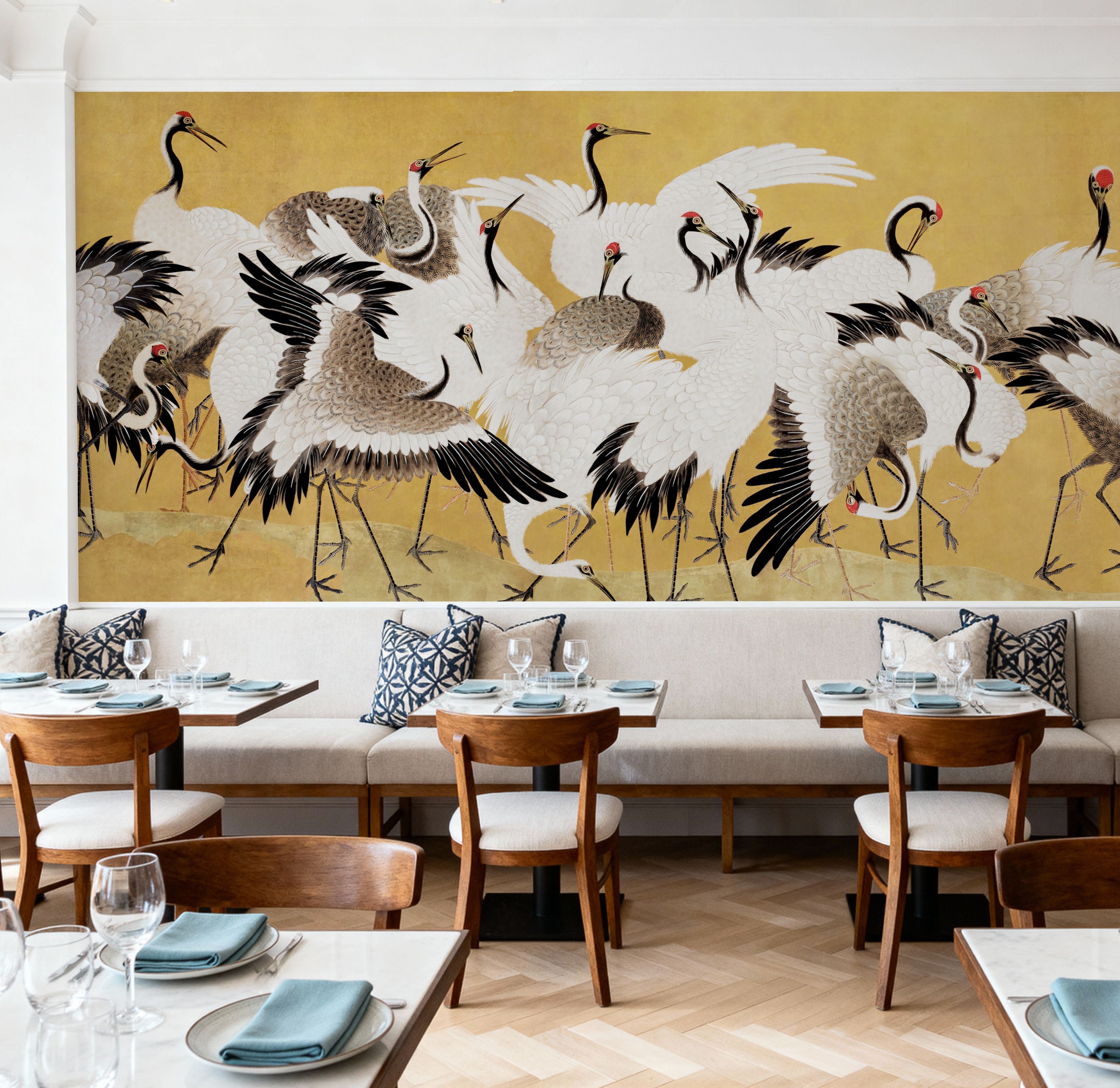 Japanese Flock of Cranes, Sun