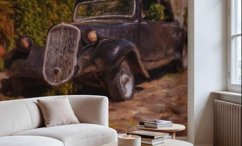 Antique Car Uruguay on Canvas