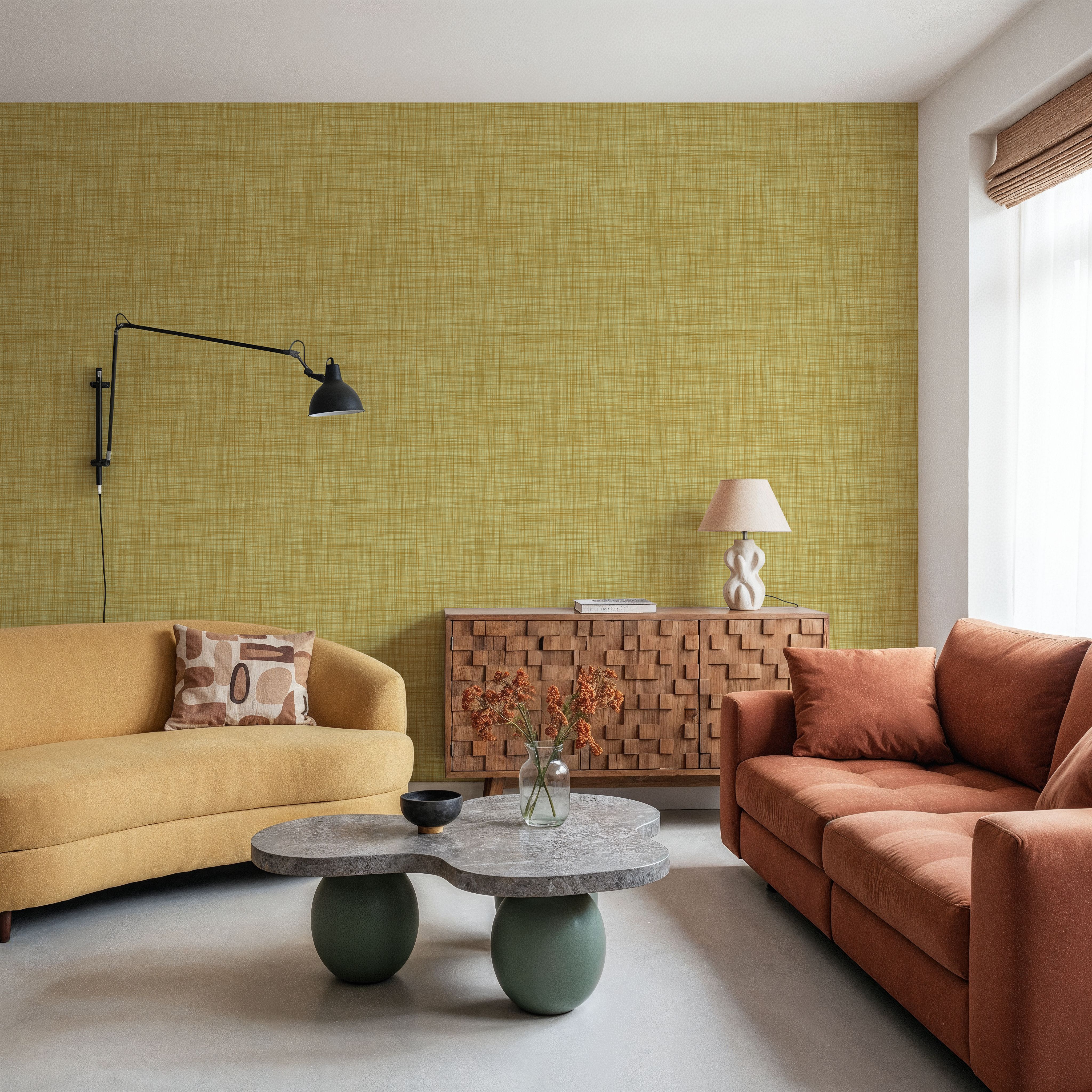 Mottled Linen Effect, Sunflower Yellow