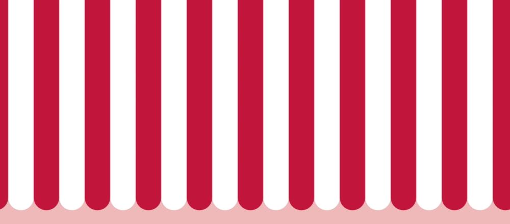 Scalloped Circus Stripes, Red