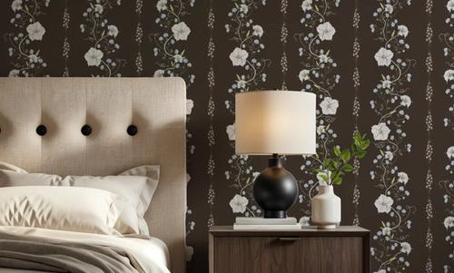 Trailing Flower Stripe, Walnut