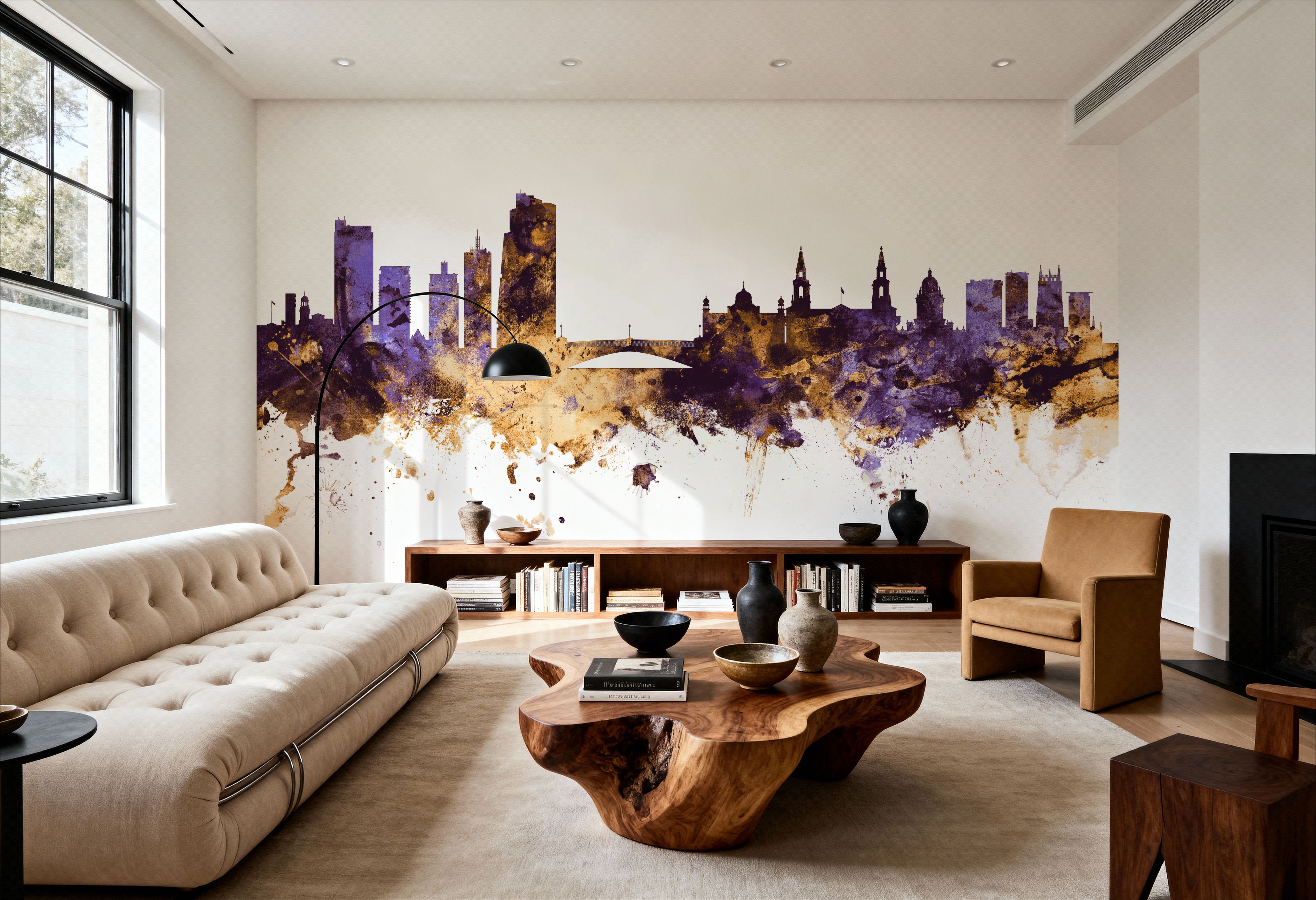 Leeds England Skyline Purple & Gold