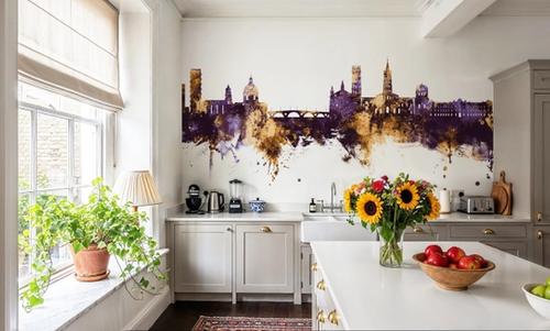 Toulouse France Skyline Purple & Gold
