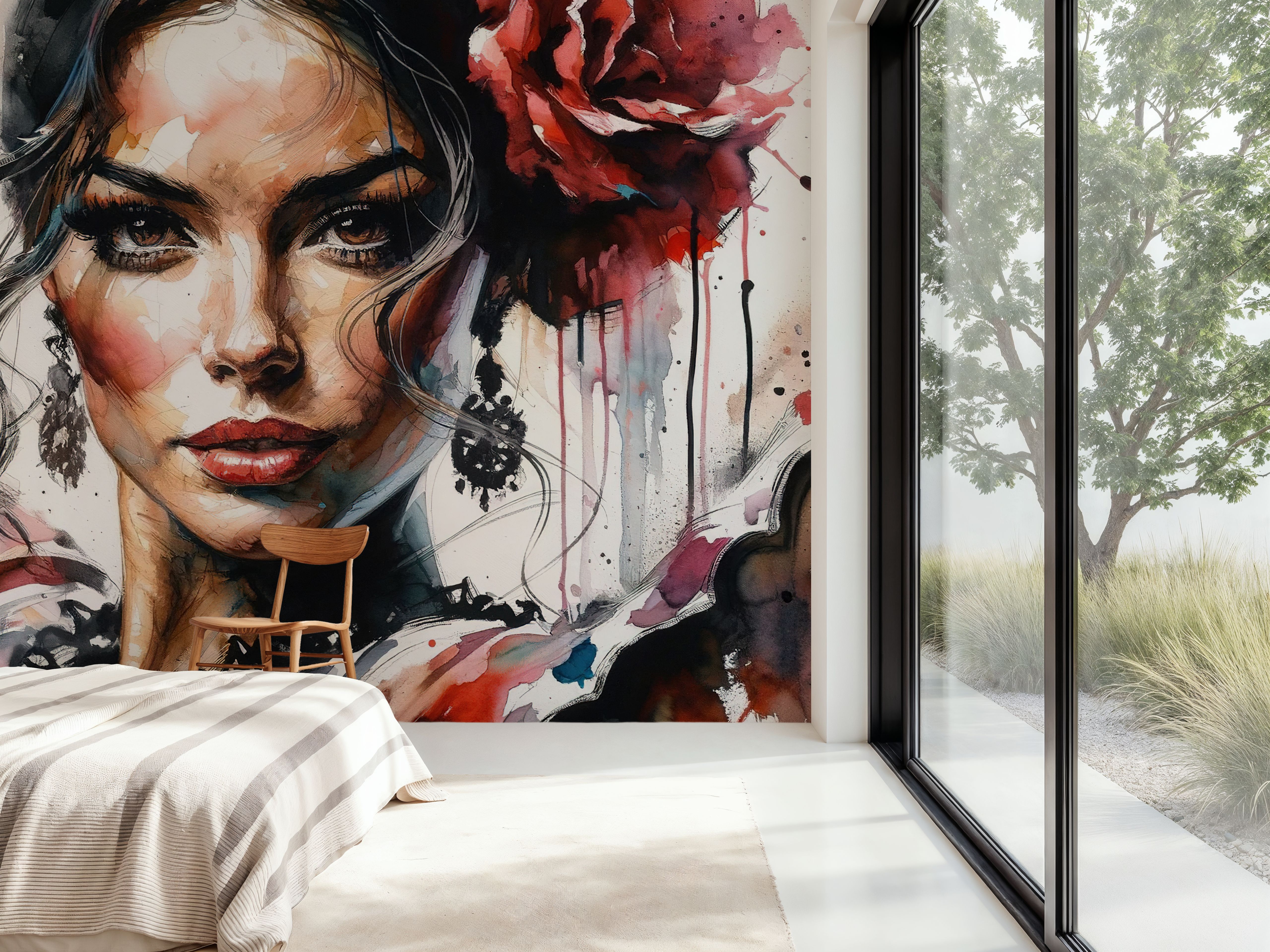 Watercolor Flamenco