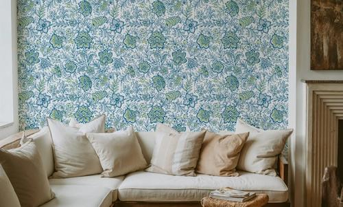Kala Flowers Blue on White