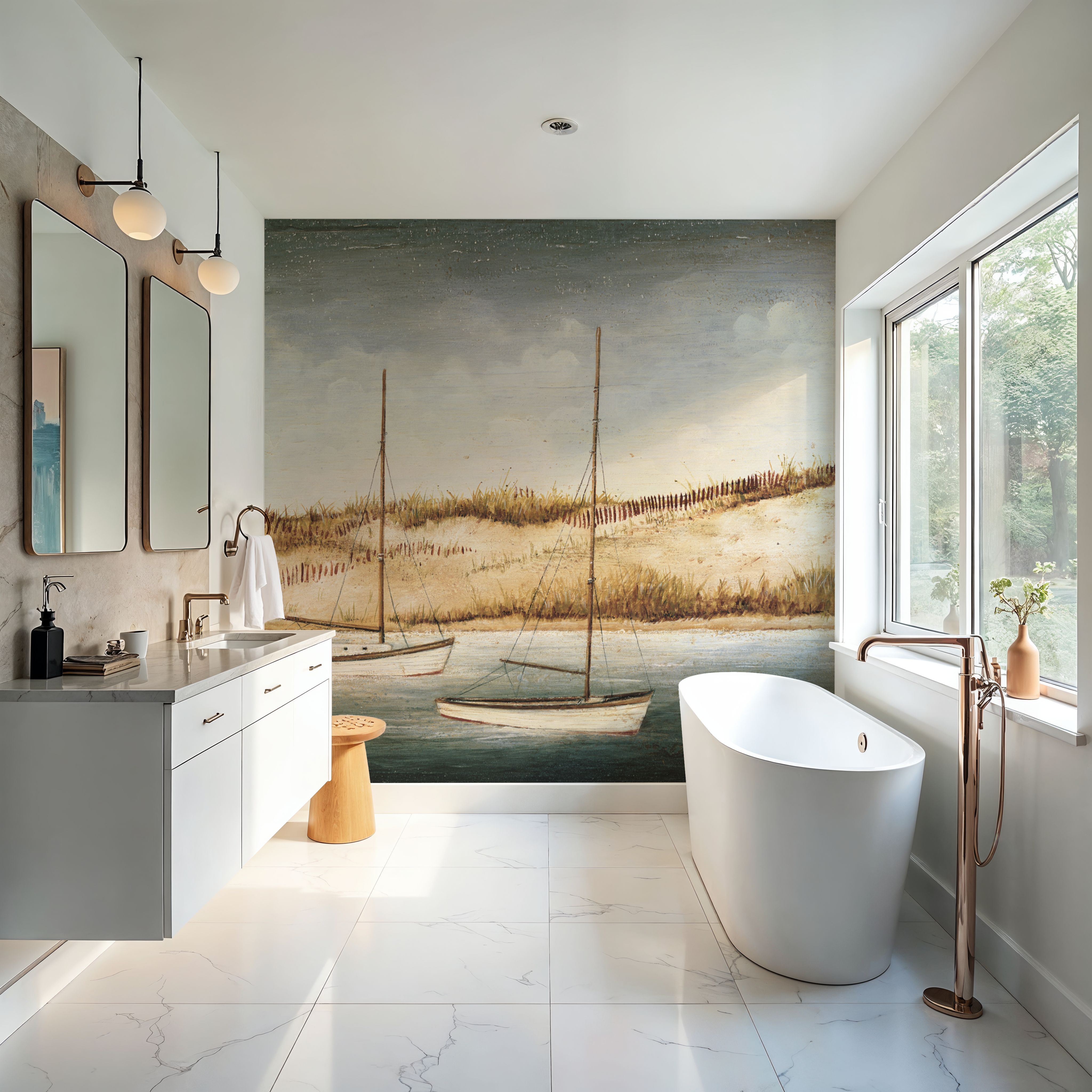 Sailboats off the Coast