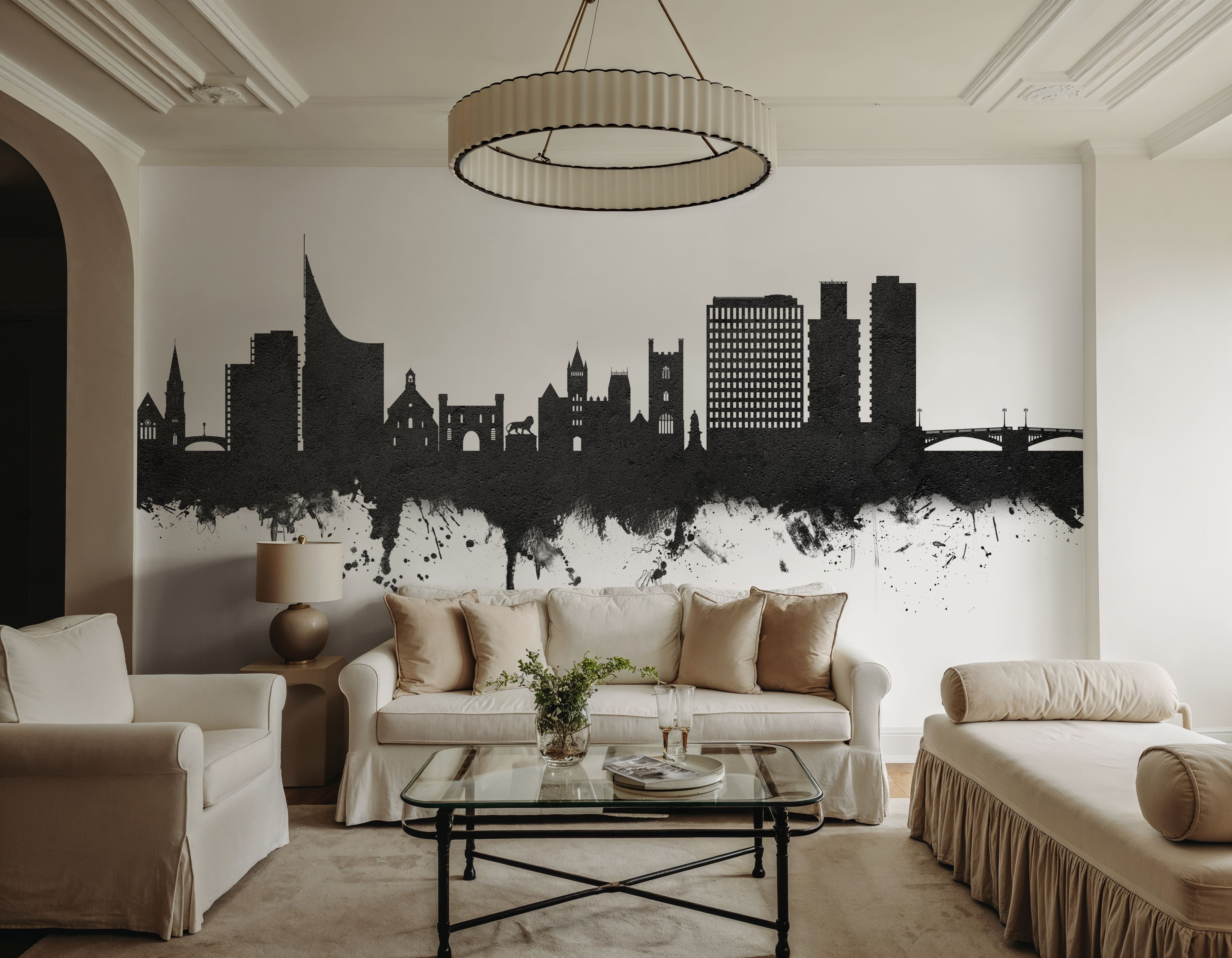 Reading England Skyline Black & White