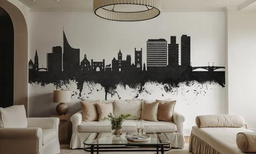 Reading England Skyline Black & White