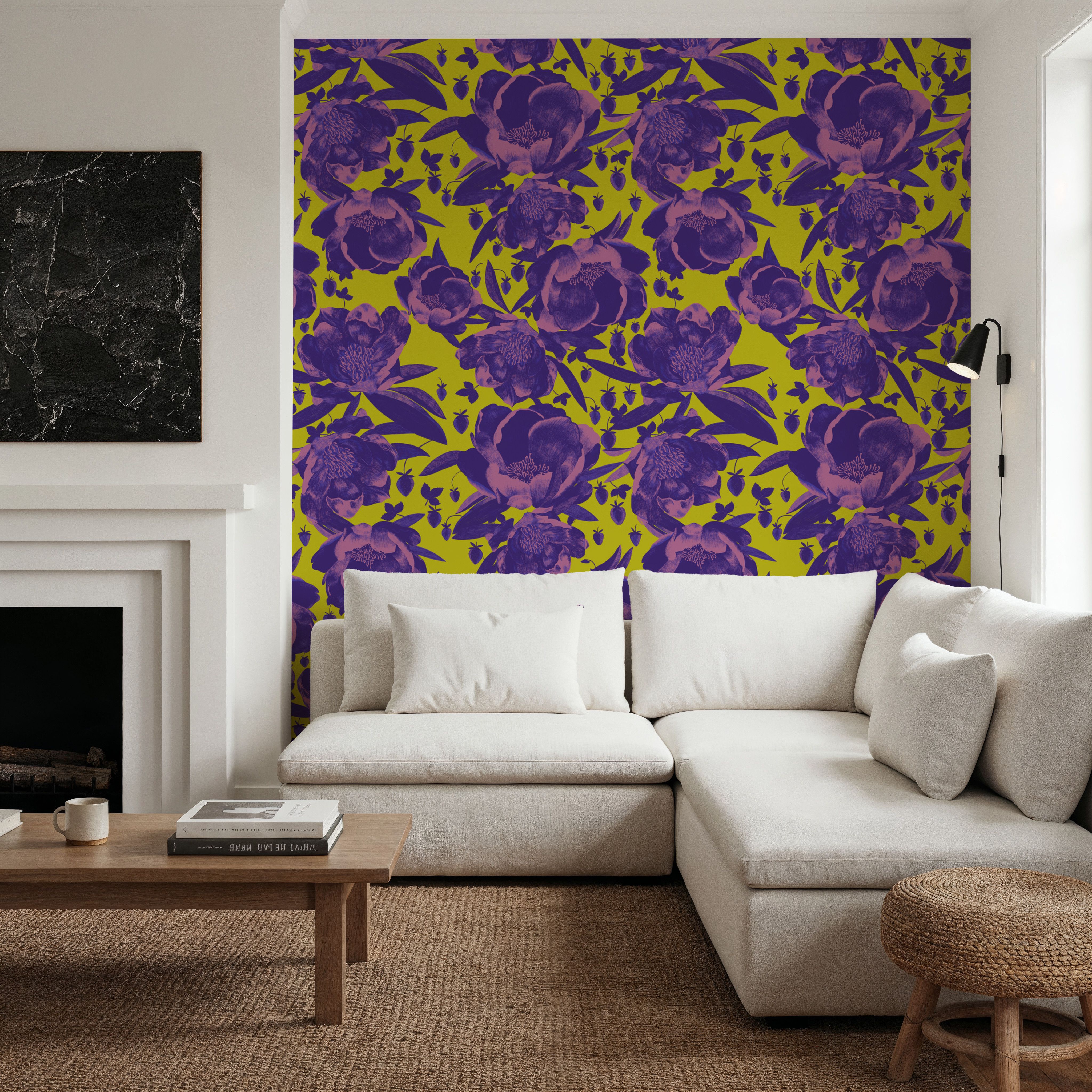 Pop Peonies, Purple & Lime