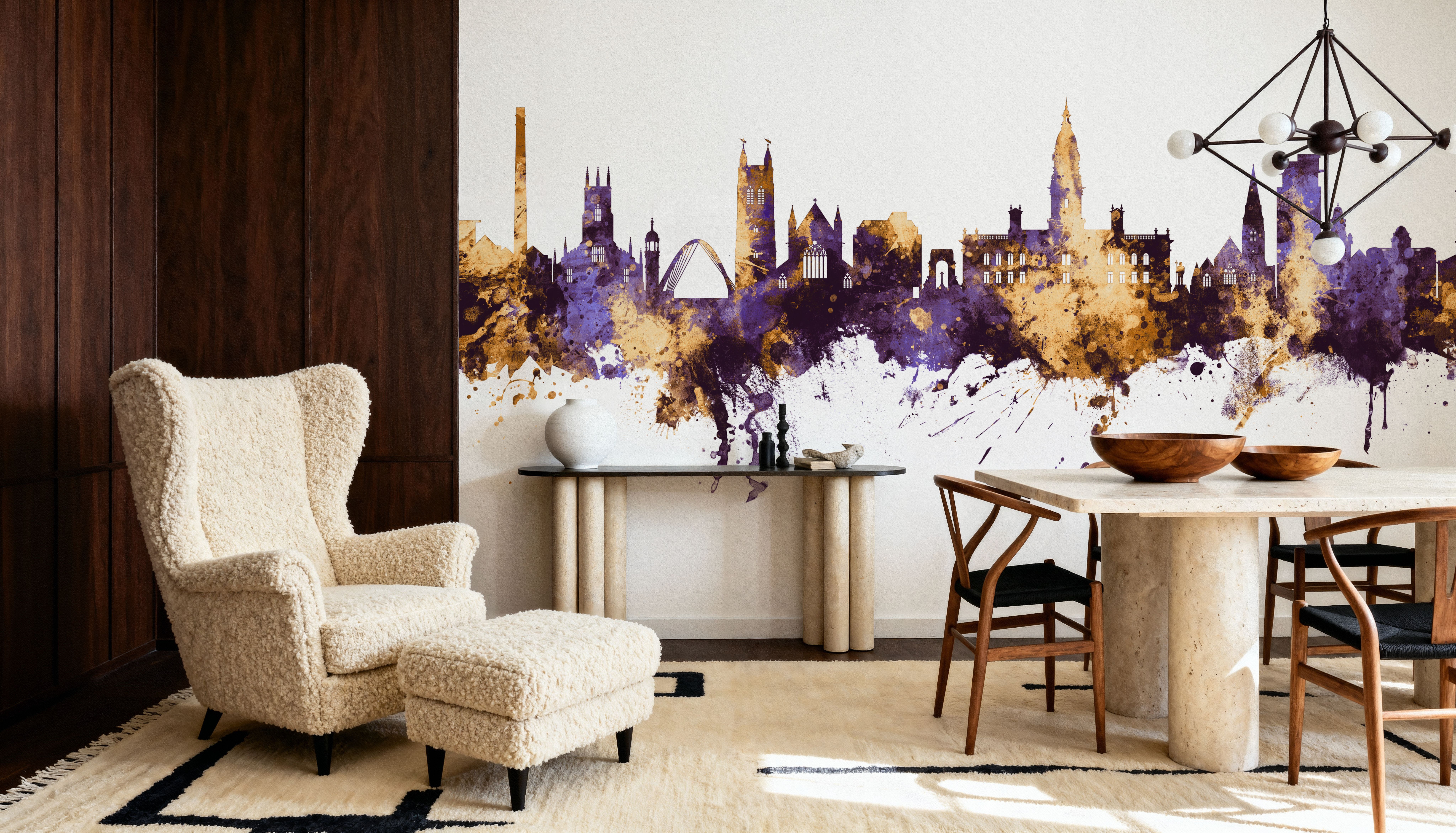 Bolton England Skyline Purple & Gold