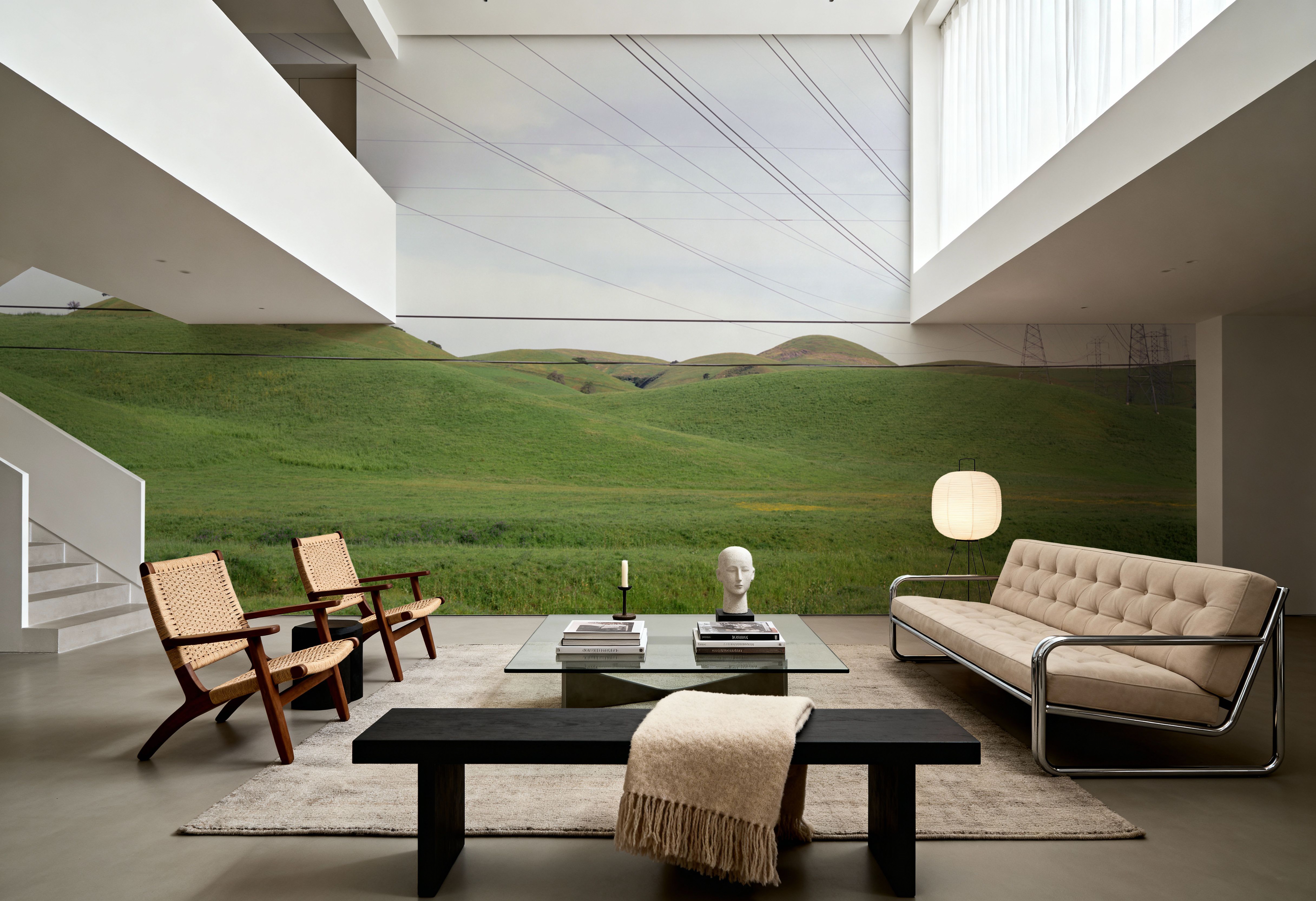 Wall Mural - Power Line Landscape - Hallway staircases - Wallism US - Premium, Textured or Peel & Stick