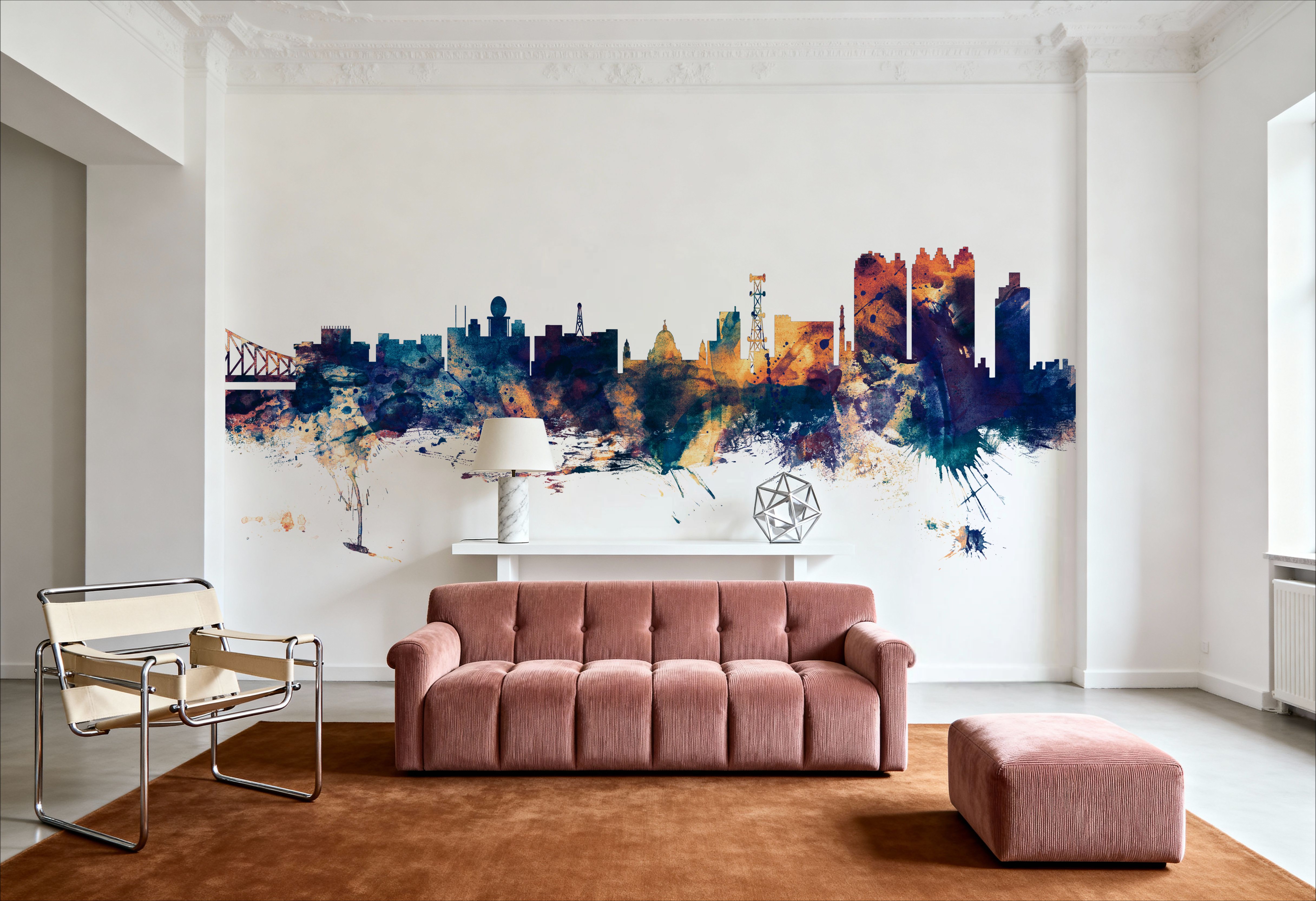 Kolkata (Calcutta) India Skyline Blue & Bronze