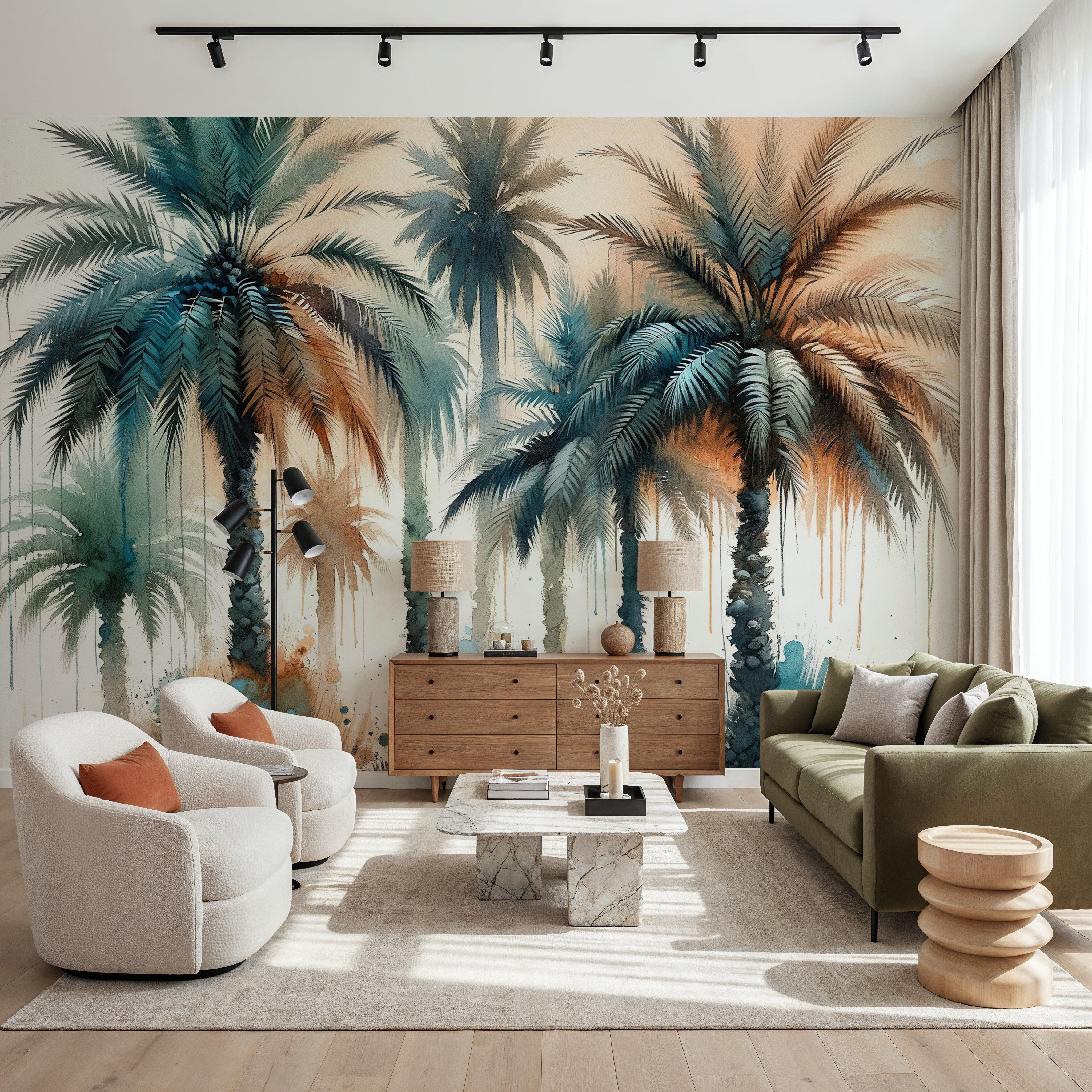 Palm Grove Watercolor
