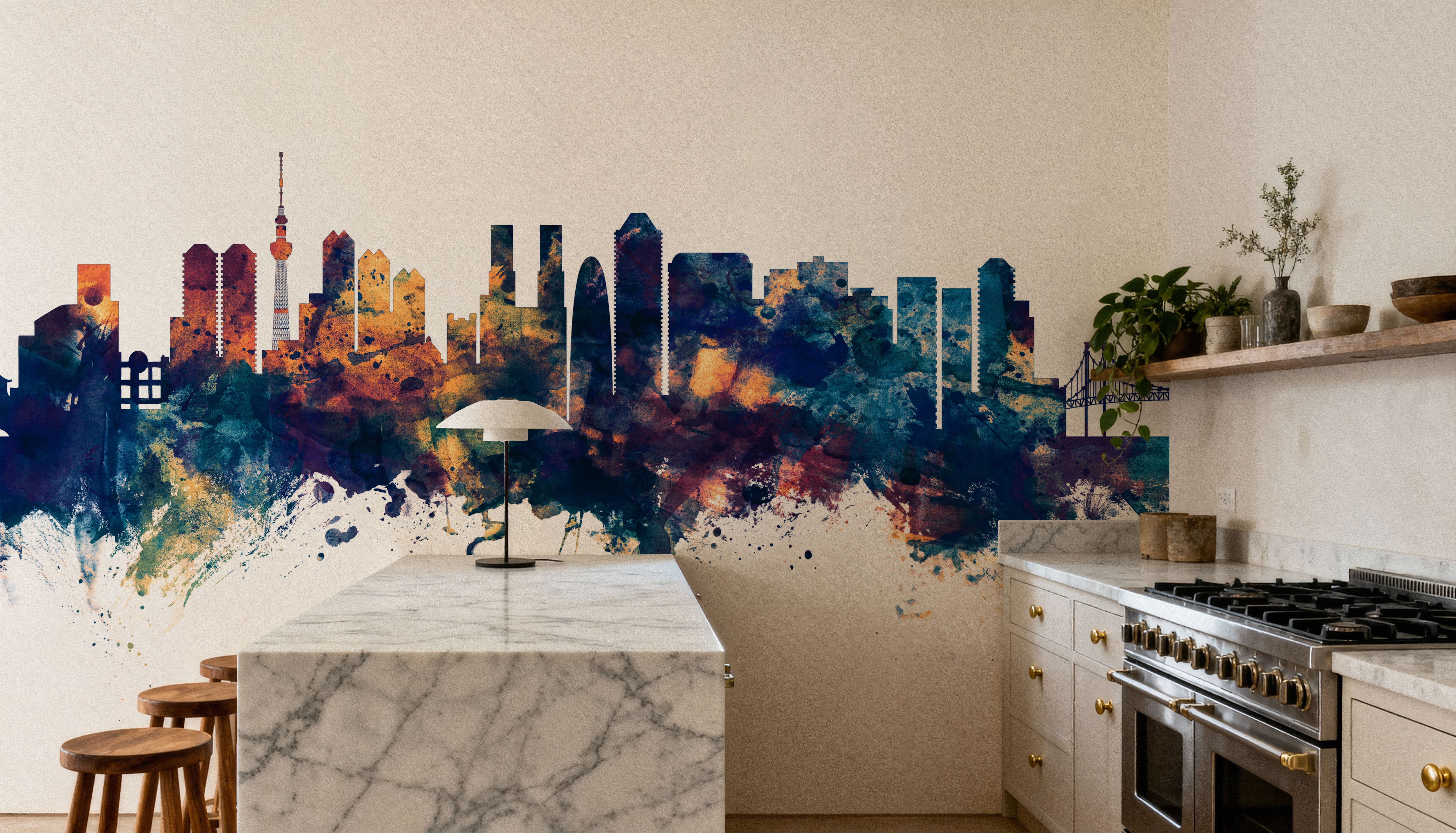 Tokyo Japan Skyline Blue & Bronze