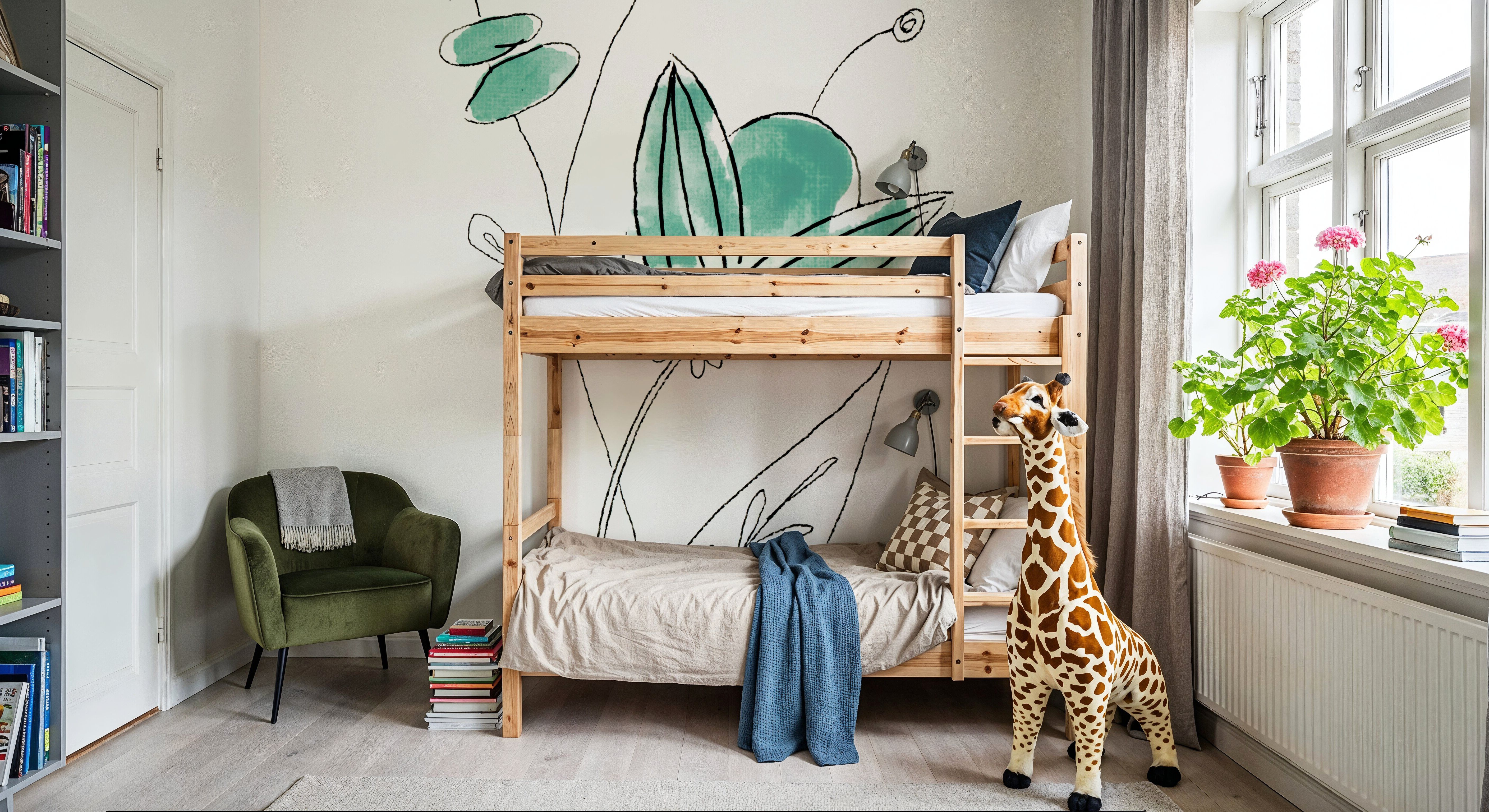 Line Flower V, Tapeten