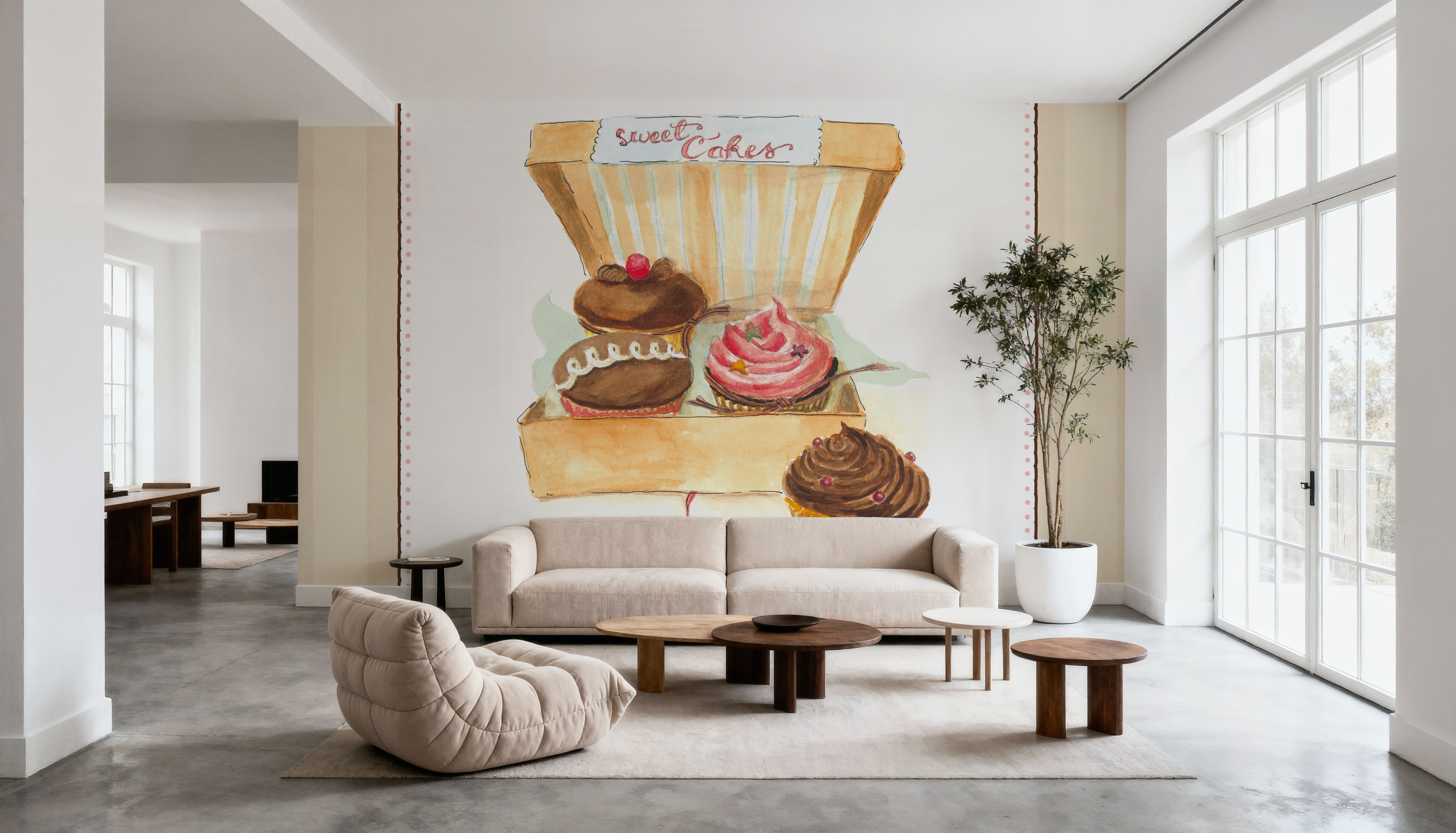 Cupcake Quartet on Stripes