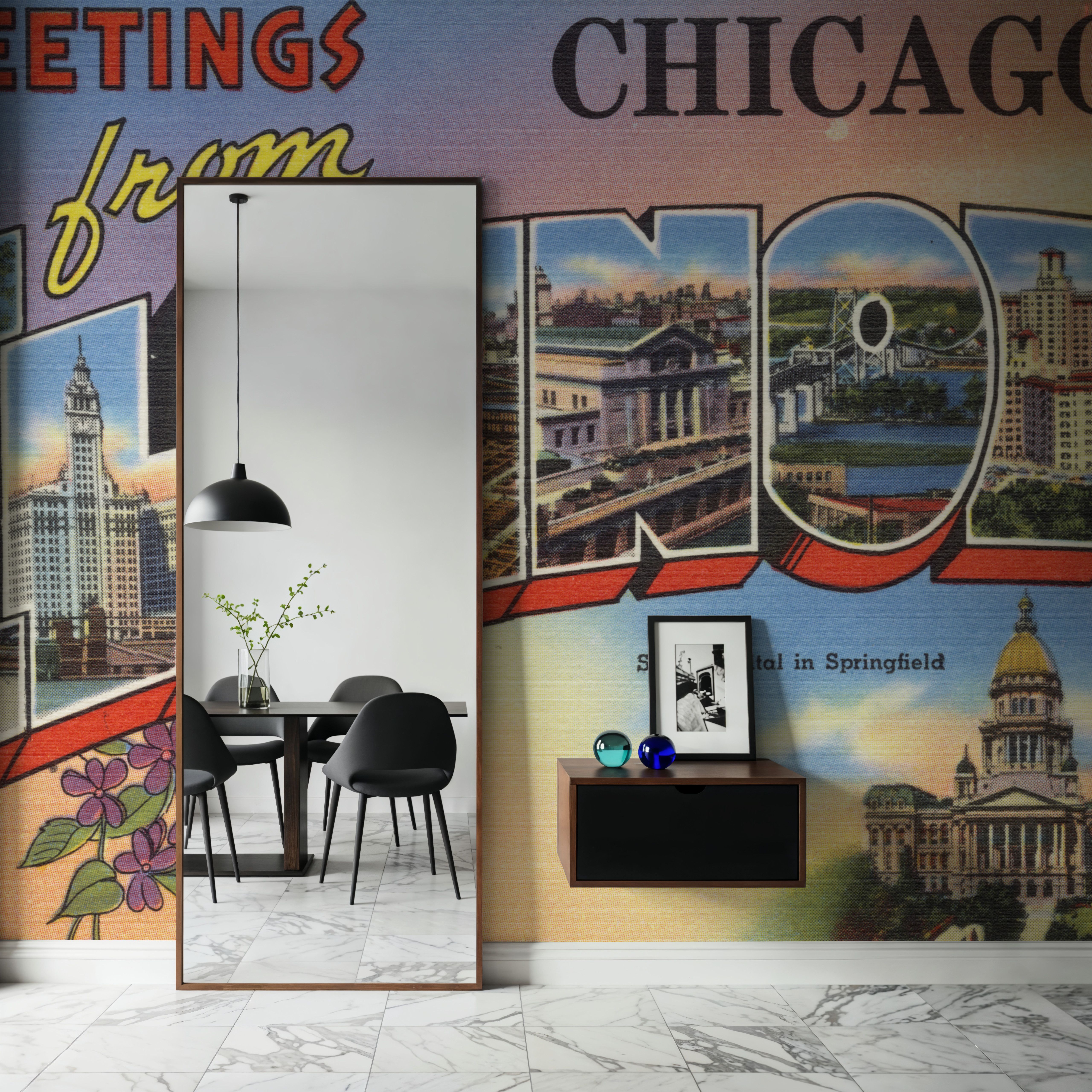 Greetings from Illinois - Screenprint Postcard