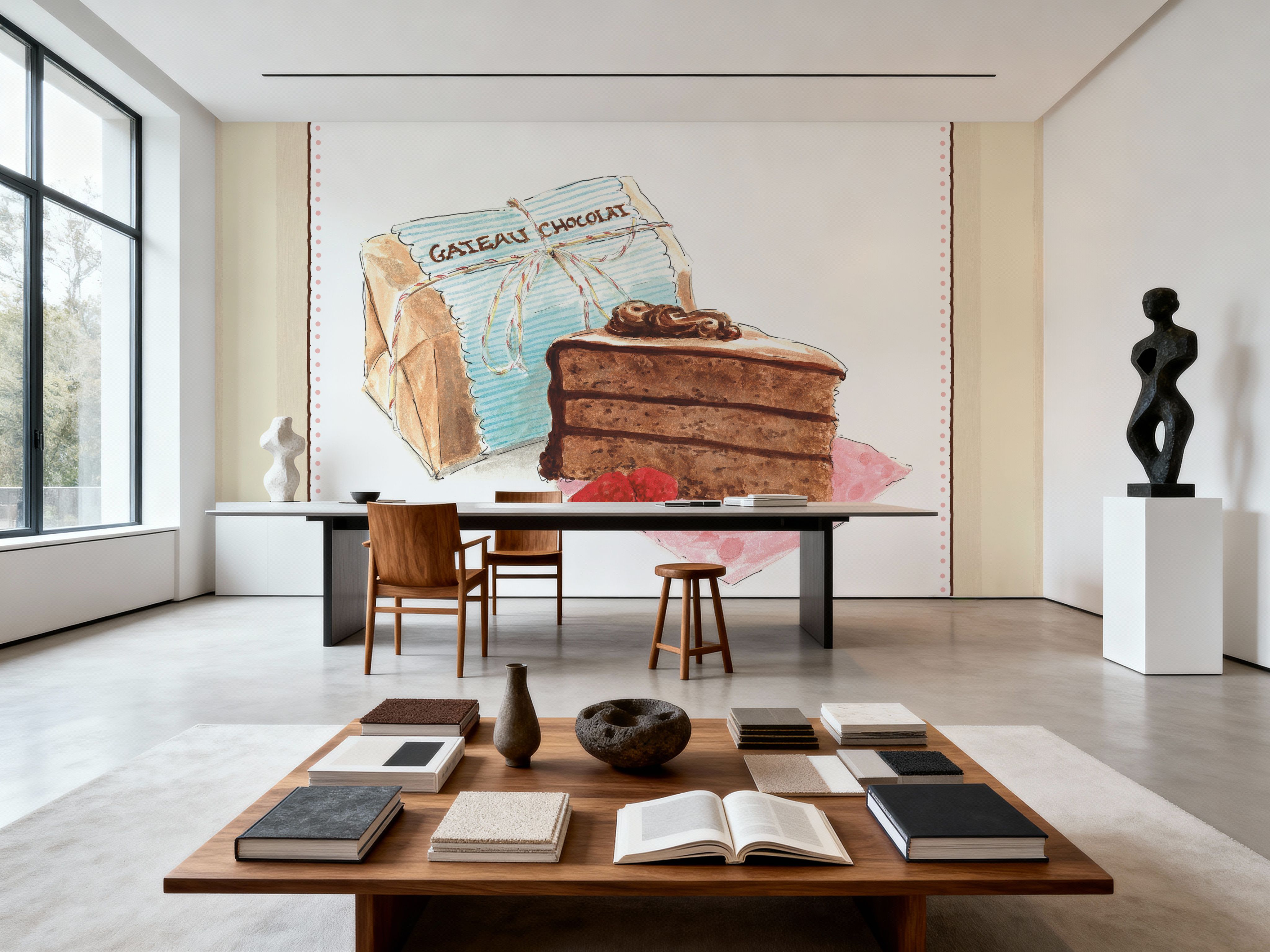 Gateau Chocolate on Stripes