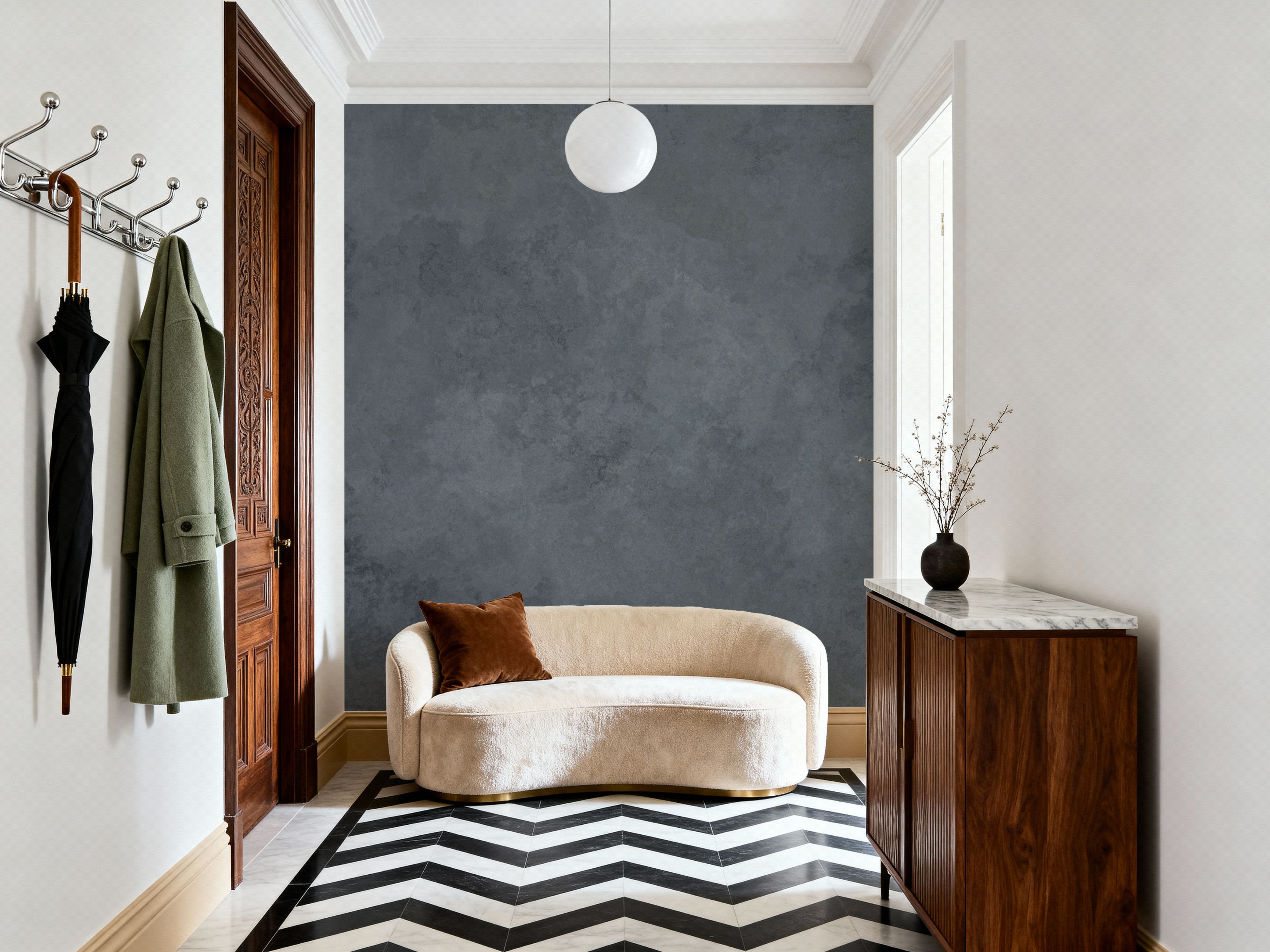 Subtle Plaster Wall, Dark Blue