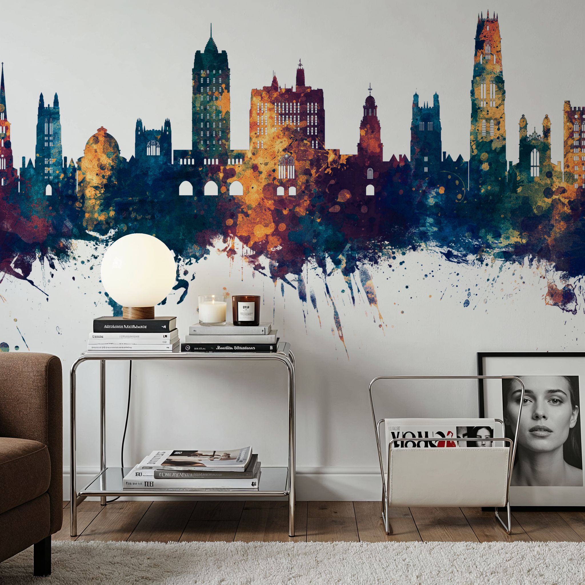 New Haven Connecticut Skyline Blue & Bronze