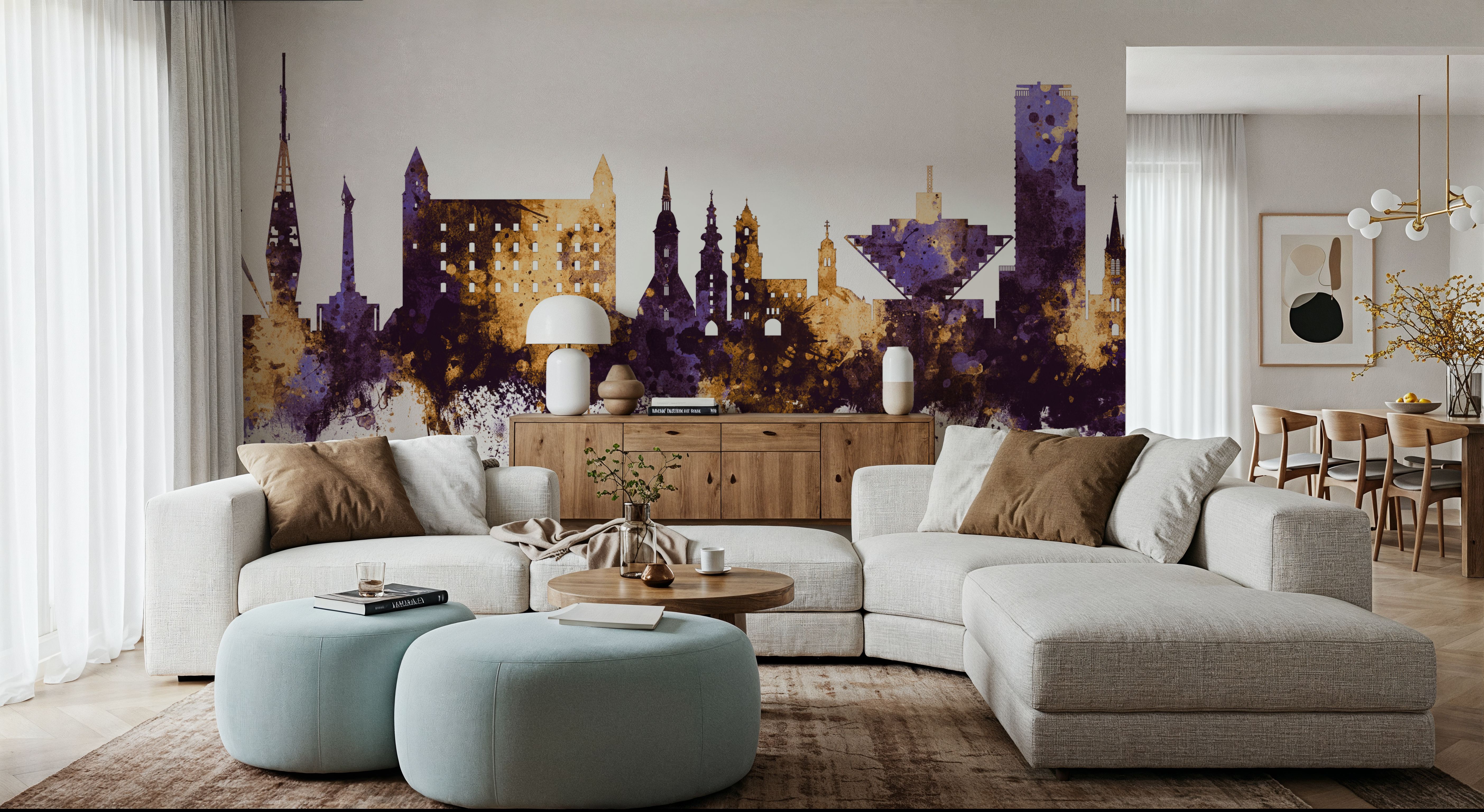 Bratislava Slovakia Skyline Purple & Gold