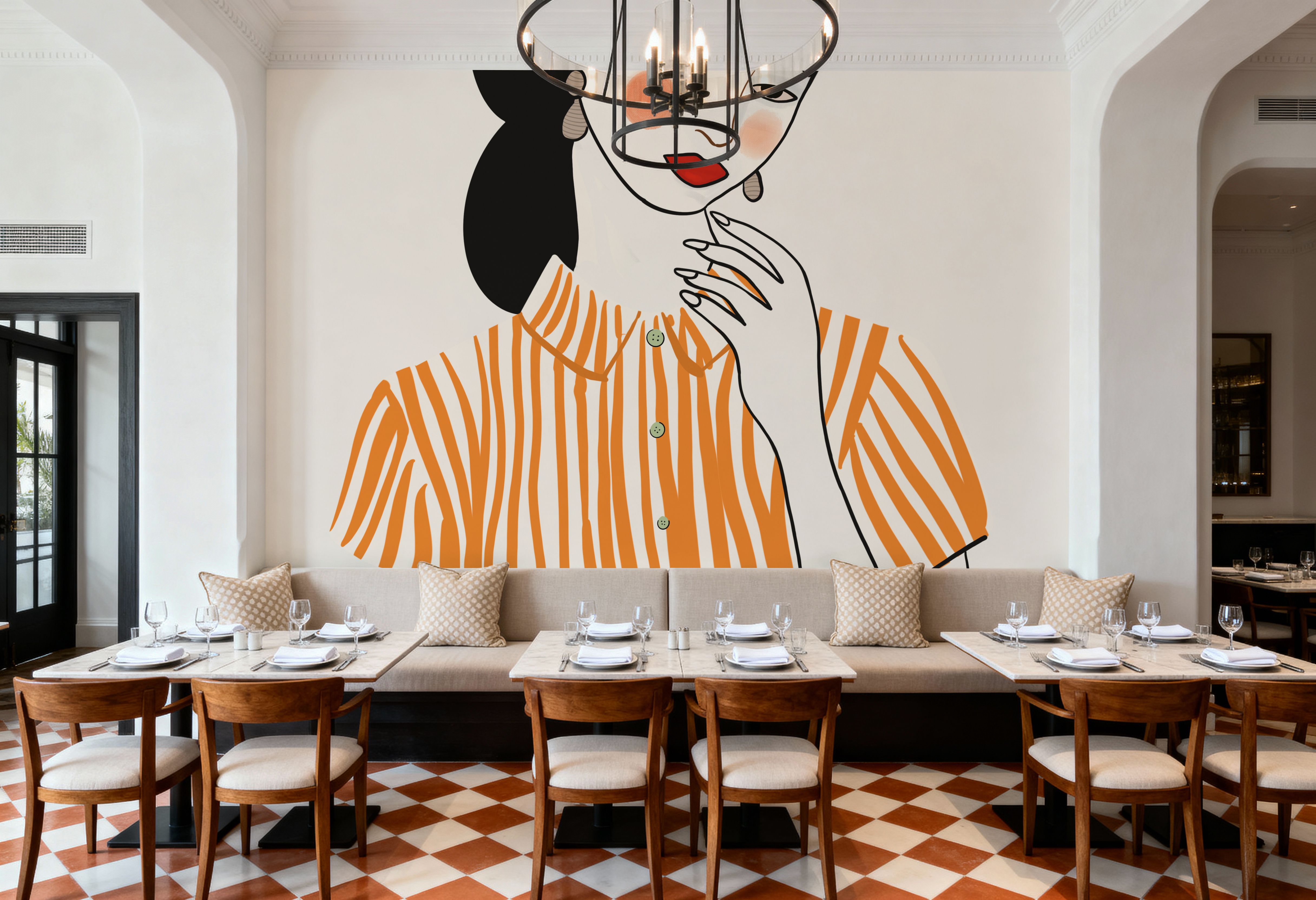 Woman in Striped Blouse II