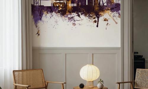 Gothenburg Skyline Purple & Gold