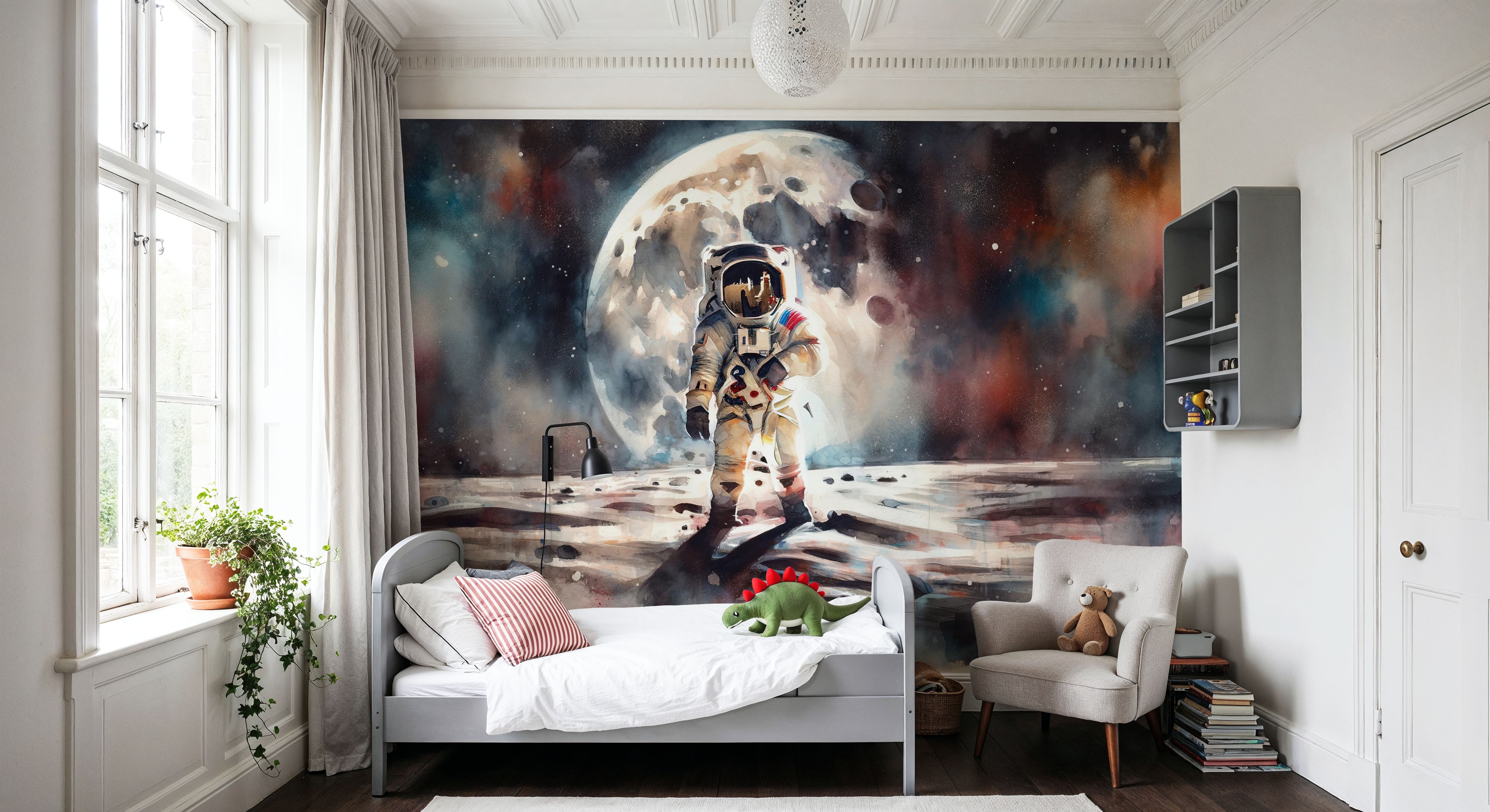 One Giant Leap in Watercolor