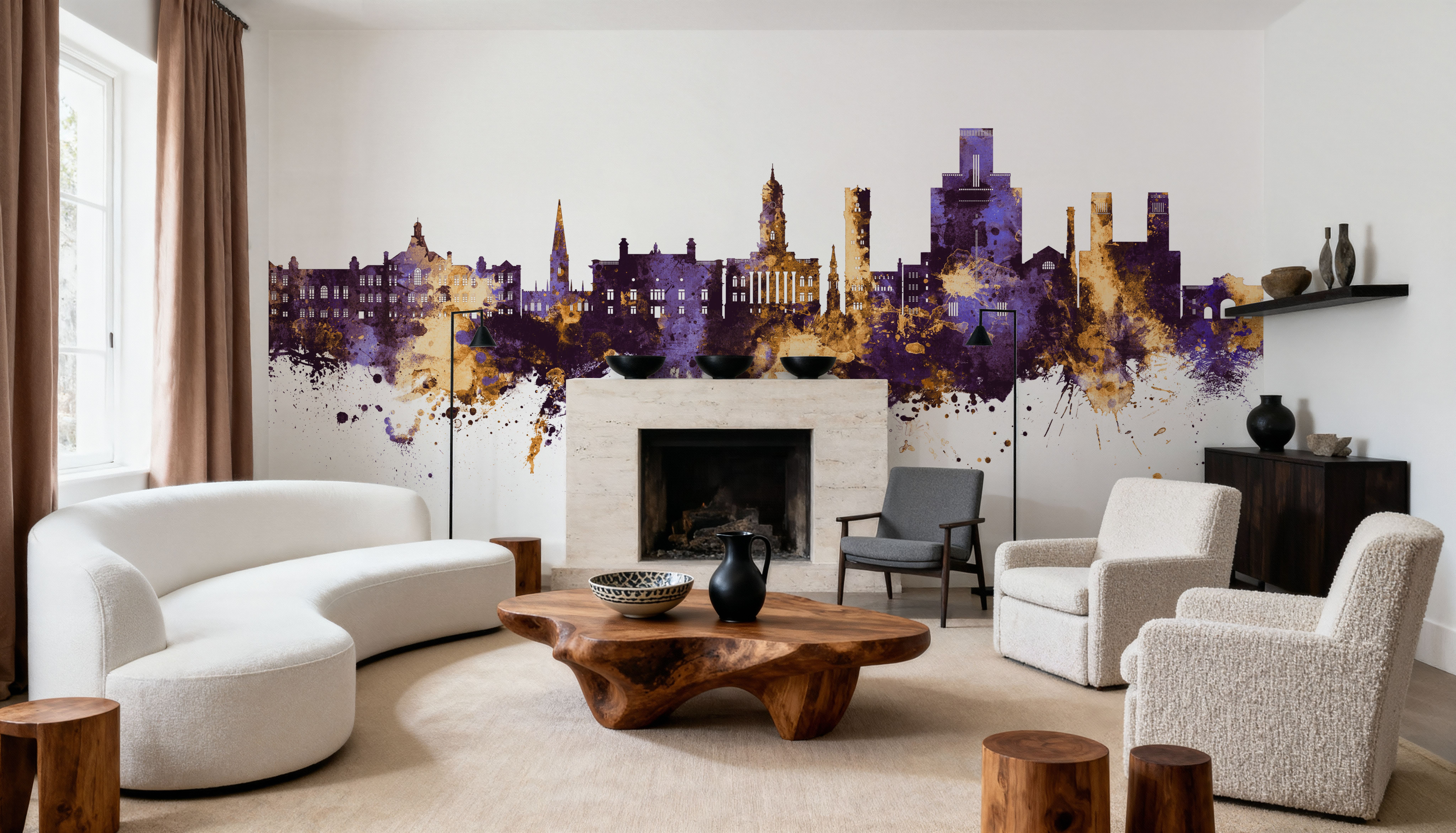 Birkehead England Skyline Purple & Gold