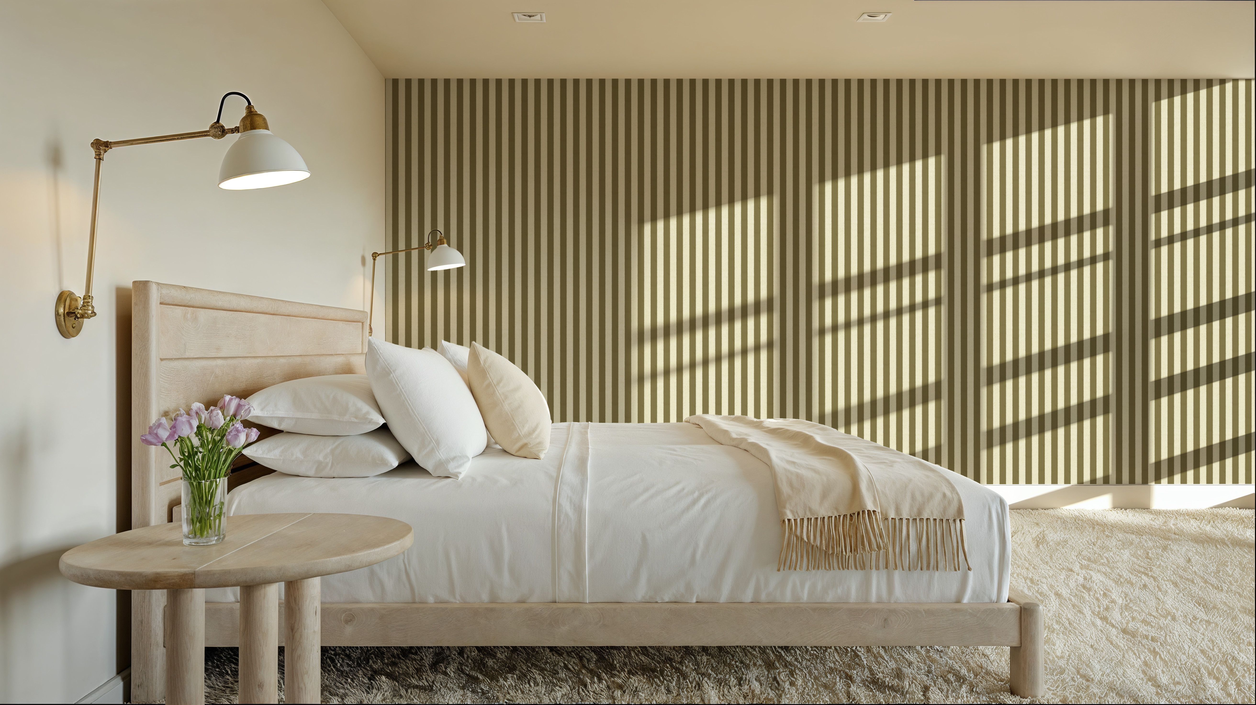 Ticking Awning Stripes, Khaki