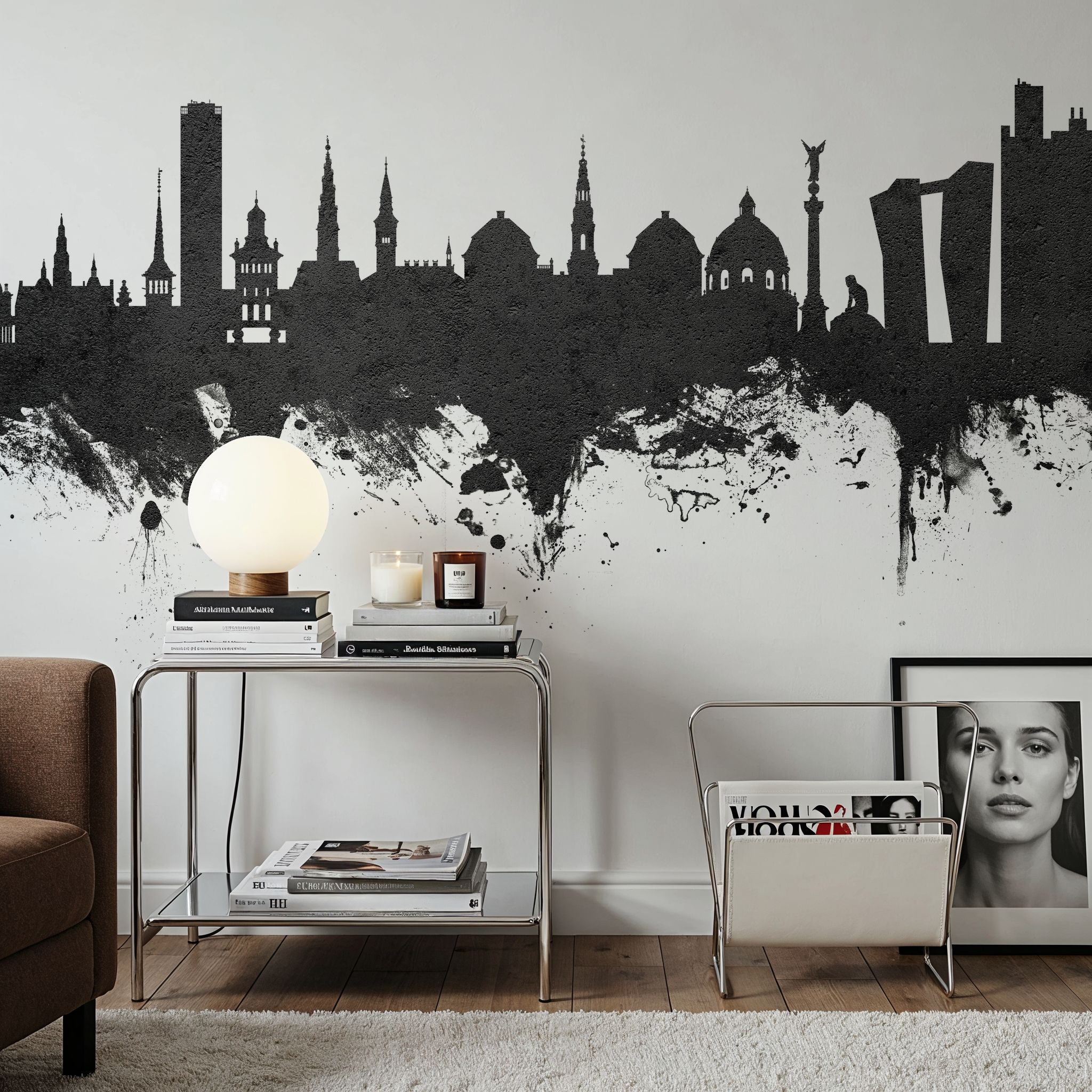 Copenhagen Skyline Black & White