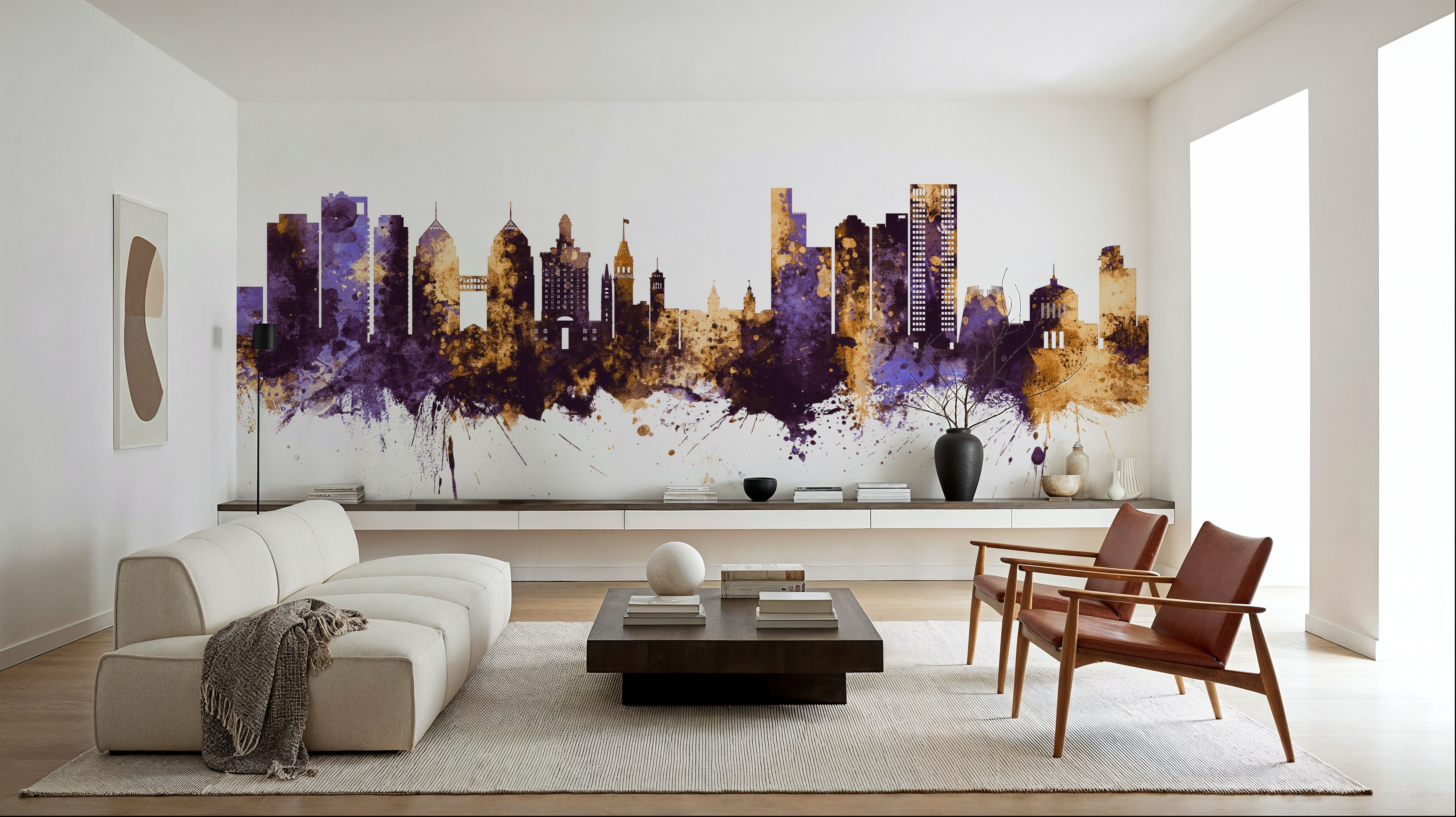 Oakland California Skyline Purple & Gold