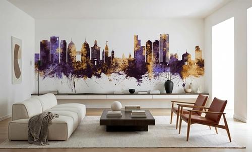 Oakland California Skyline Purple & Gold