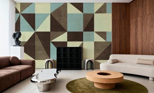 Modern Geometrics, Light Blue & Taupe
