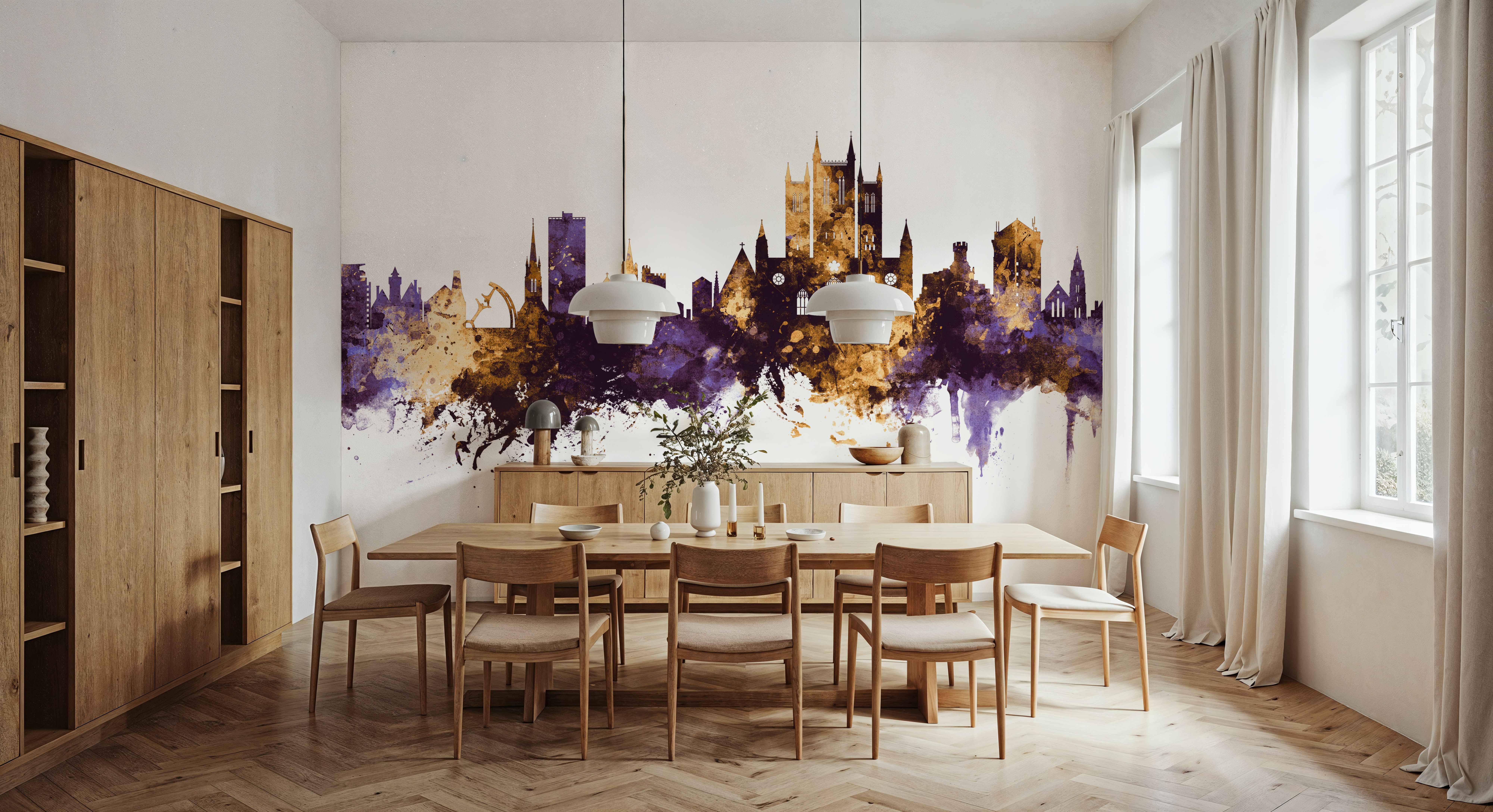 Lincoln England Skyline Purple & Gold