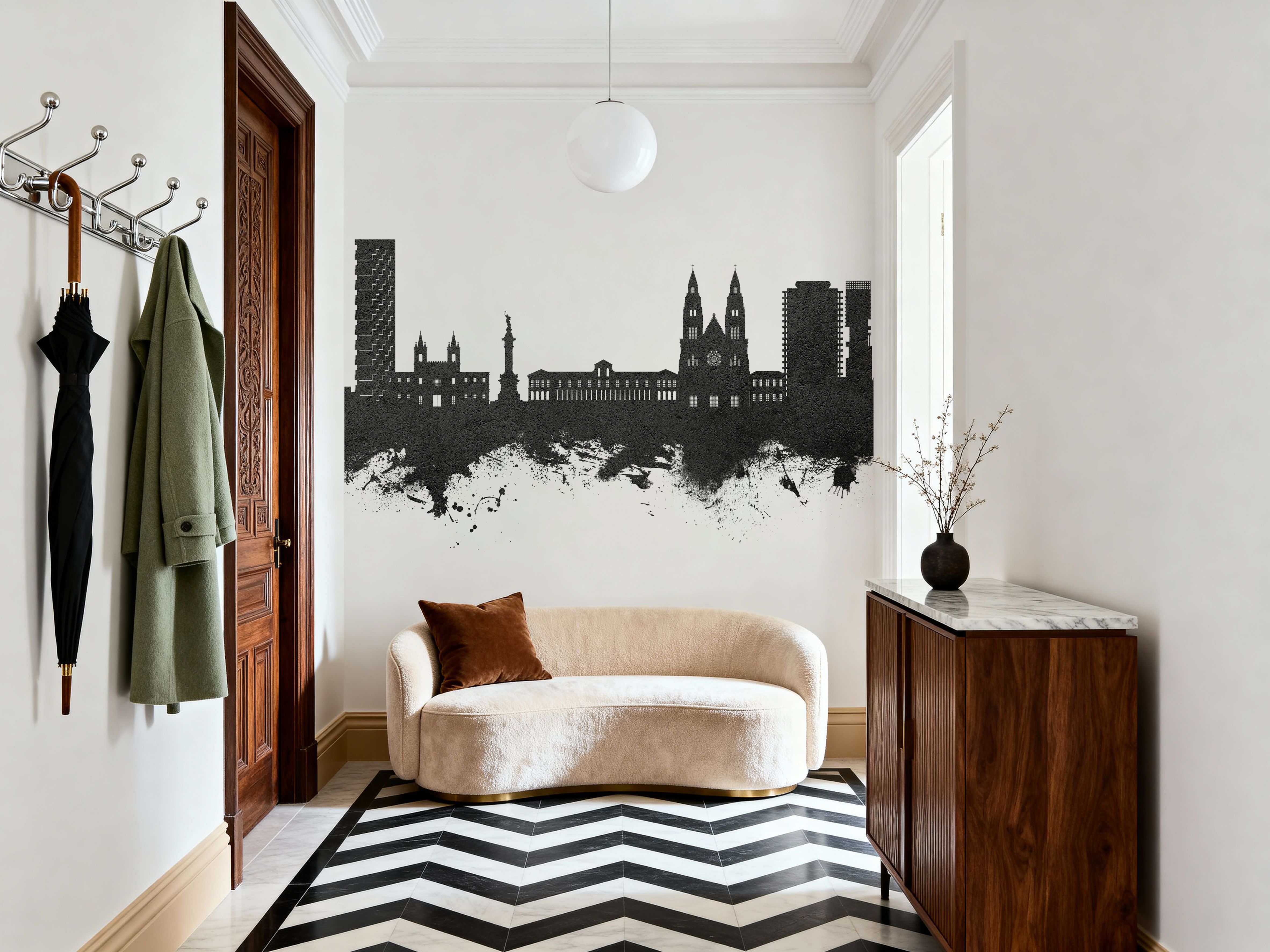 Quito Ecuador Skyline Black & White