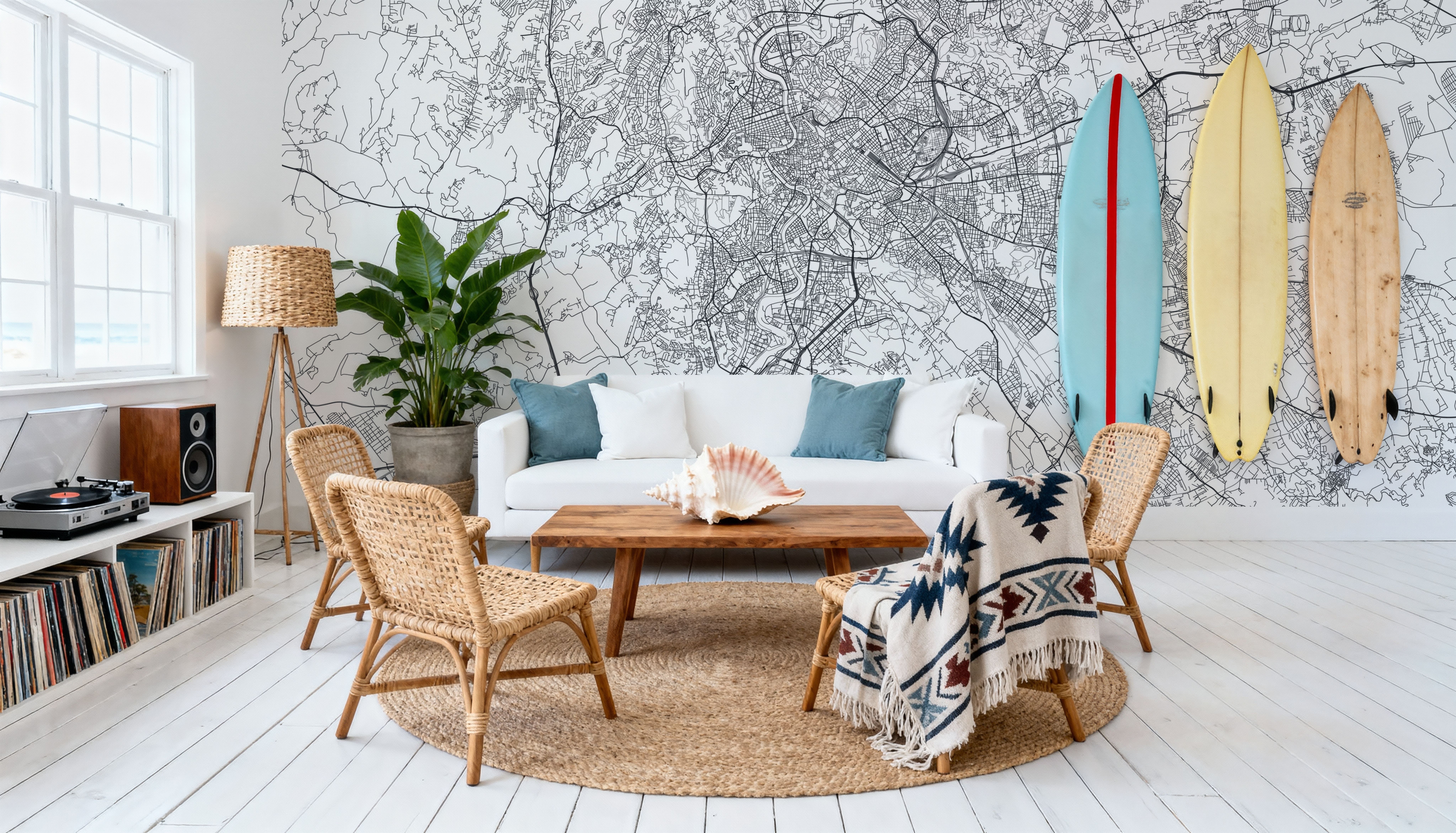 Map of Rome, Tapeten