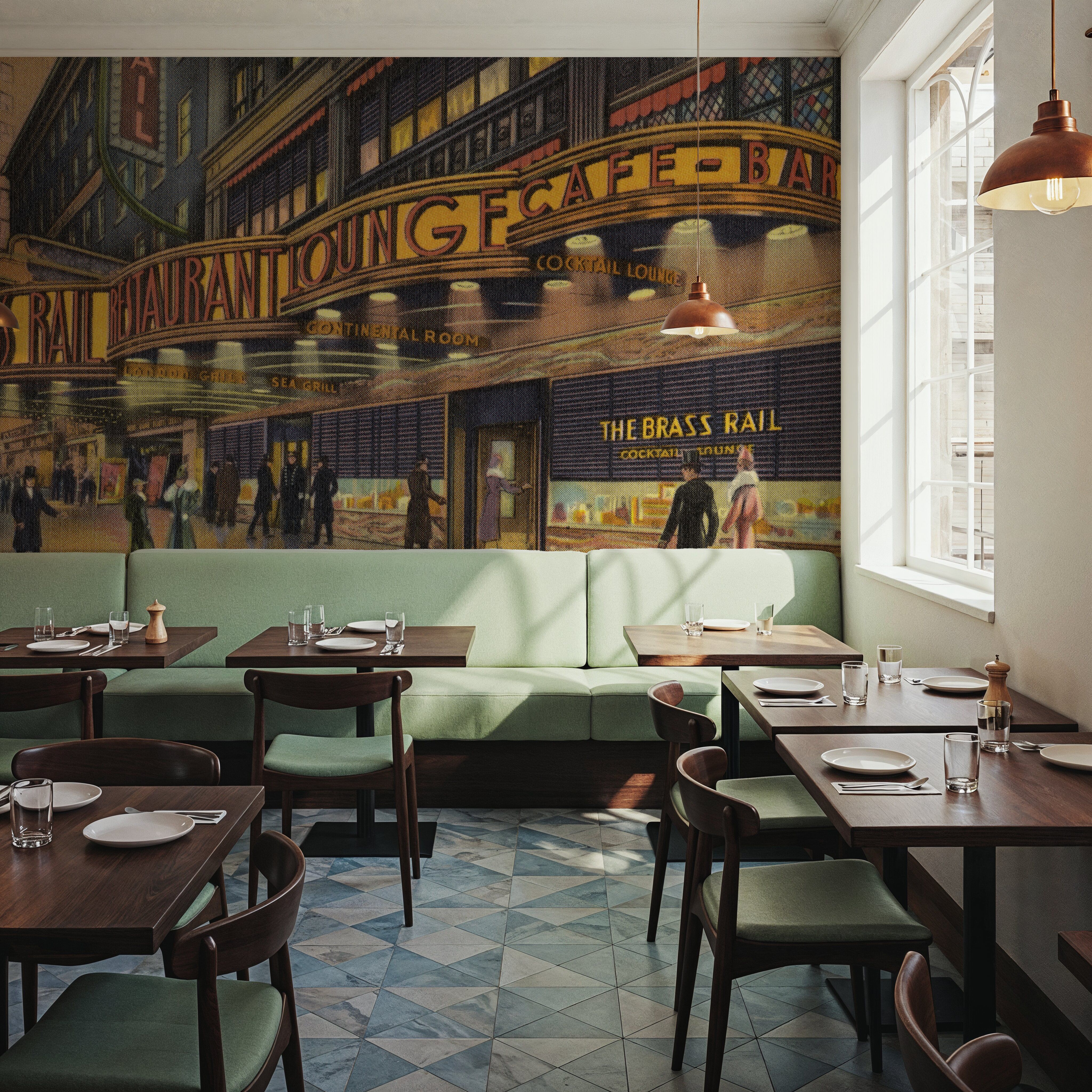 Greetings from The Brass Rail - Screenprint Postcard