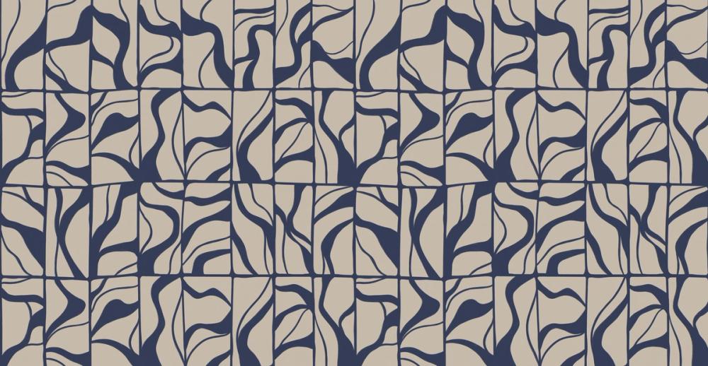 Linear Drift, Marine & Beige