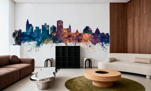 Jackson Mississippi Skyline Blue & Bronze