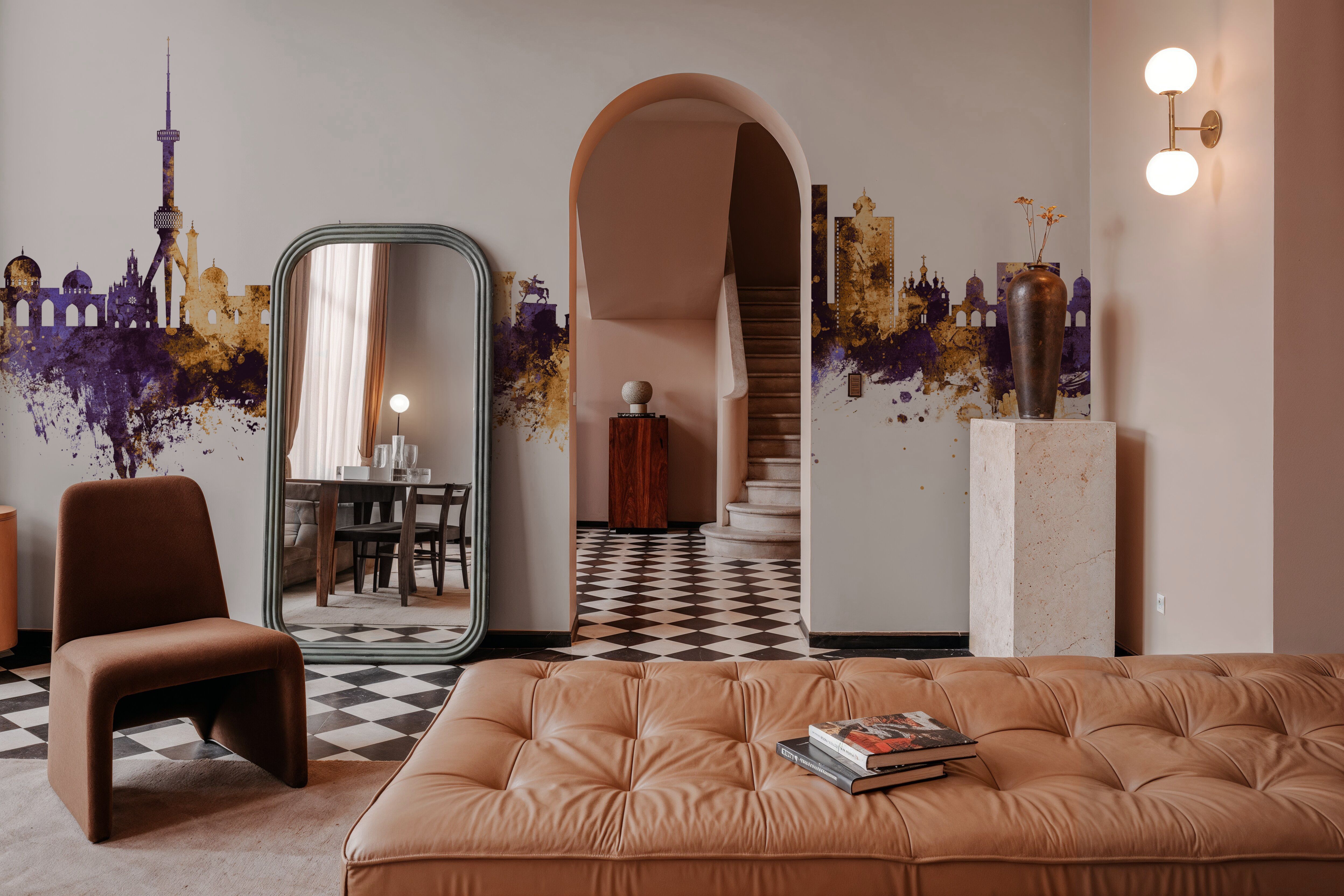 Tashkent Uzbekistan Skyline Purple & Gold