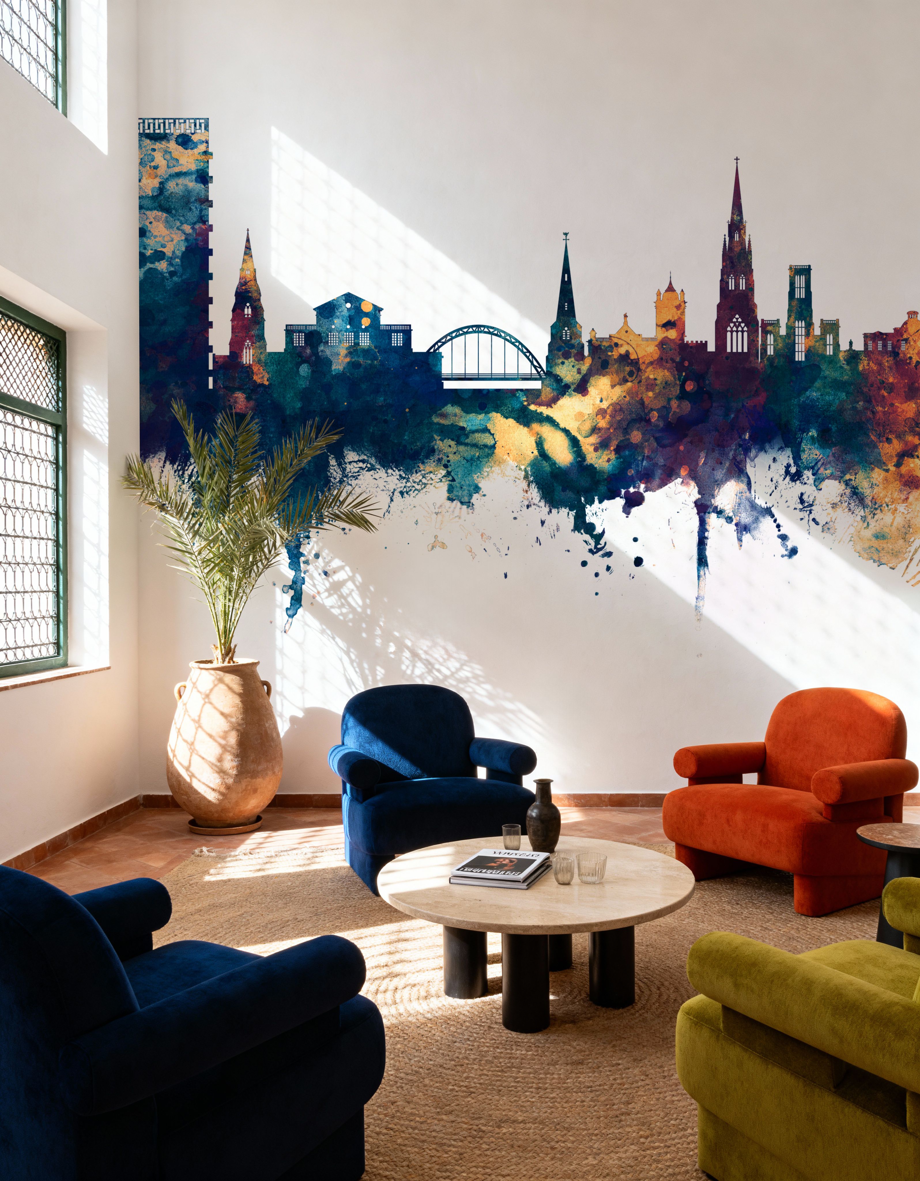 Cheltenham England Skyline Blue& Bronze