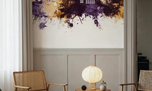 Canterbury England Skyline Purple & Gold