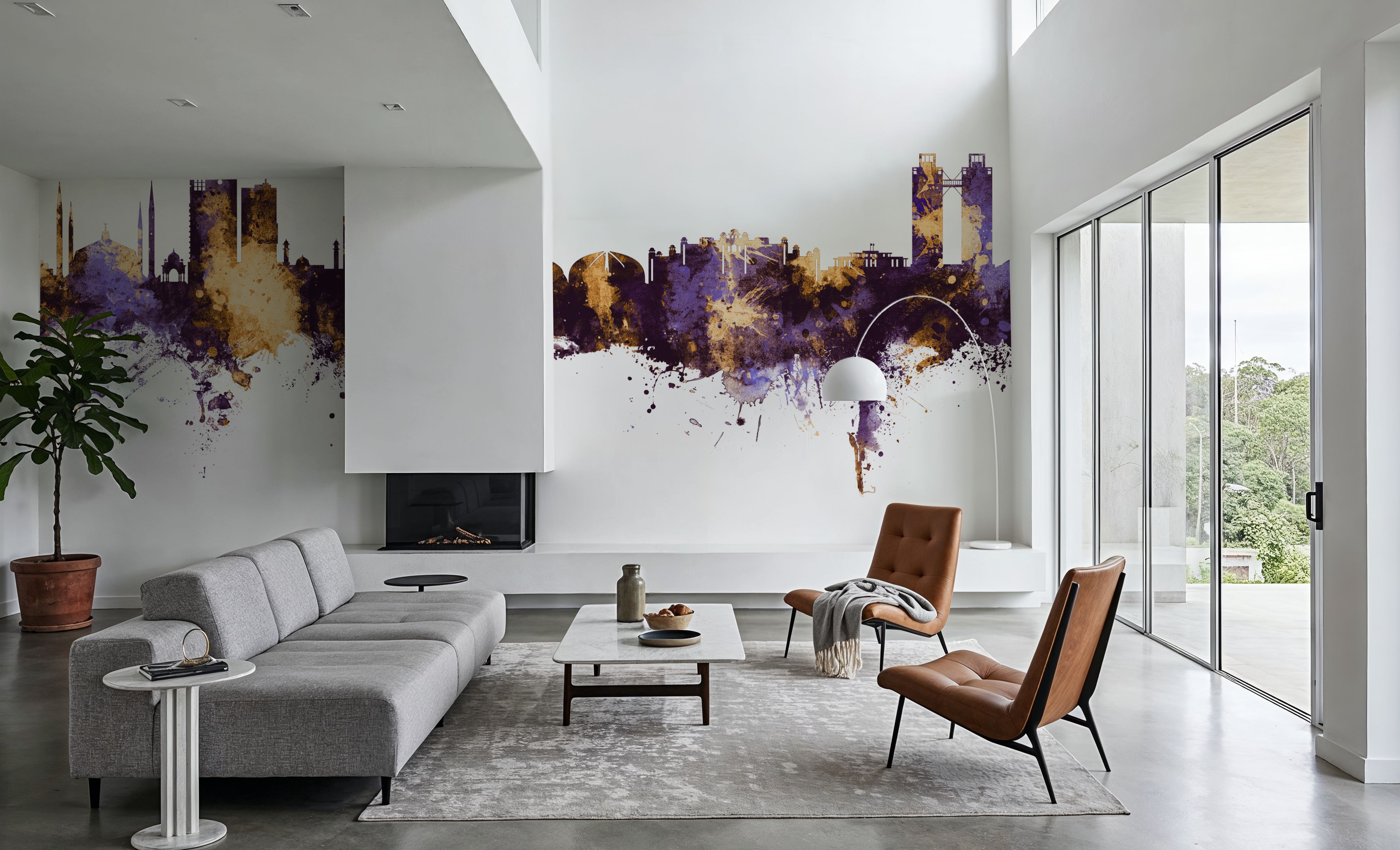 Islamabad Pakistan Skyline Purple & Gold, Wallpaper